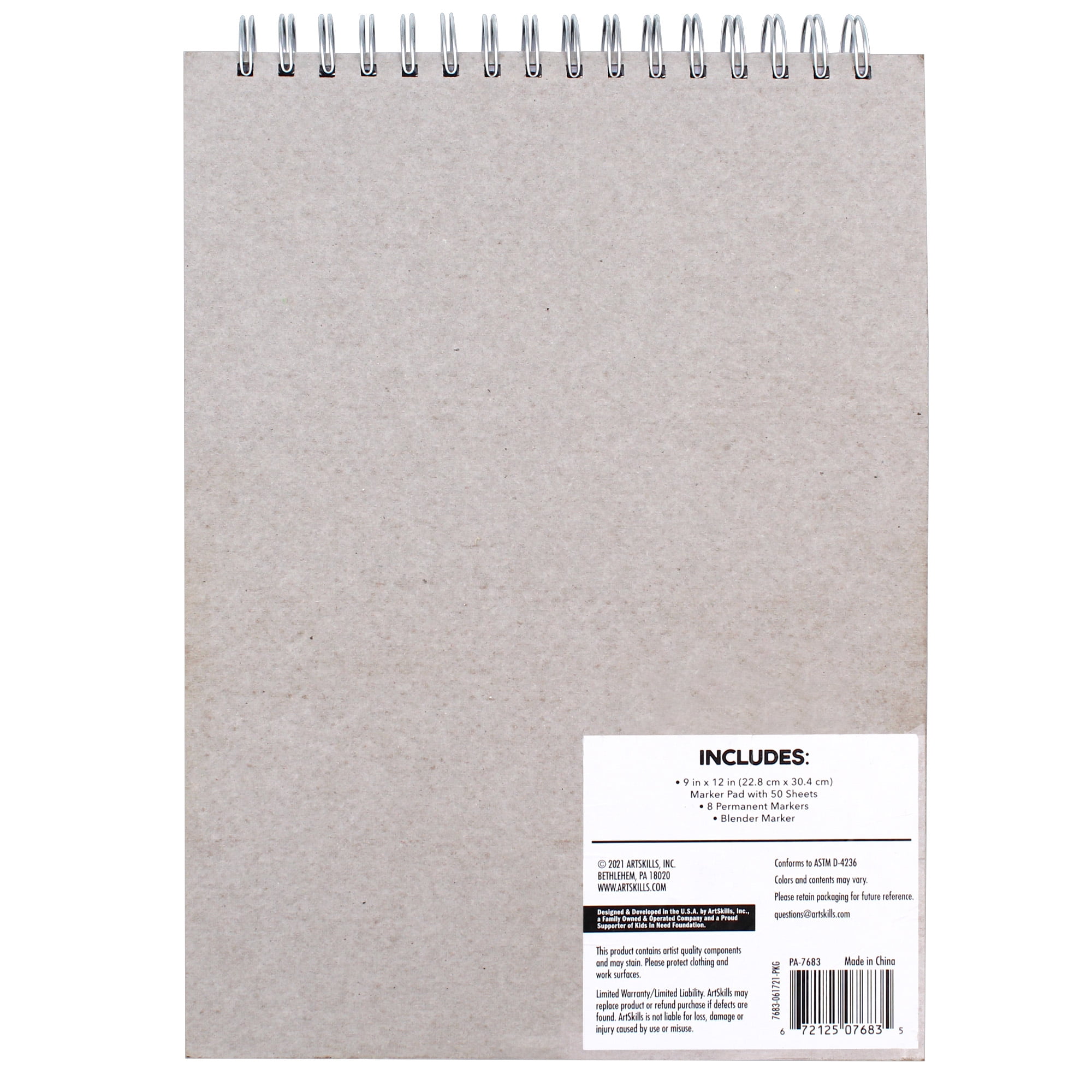 ArtSkills Dual Tip Alcohol Marker Set with 9 in x 12 in Paper Pad (10 Pieces) 4mtxv