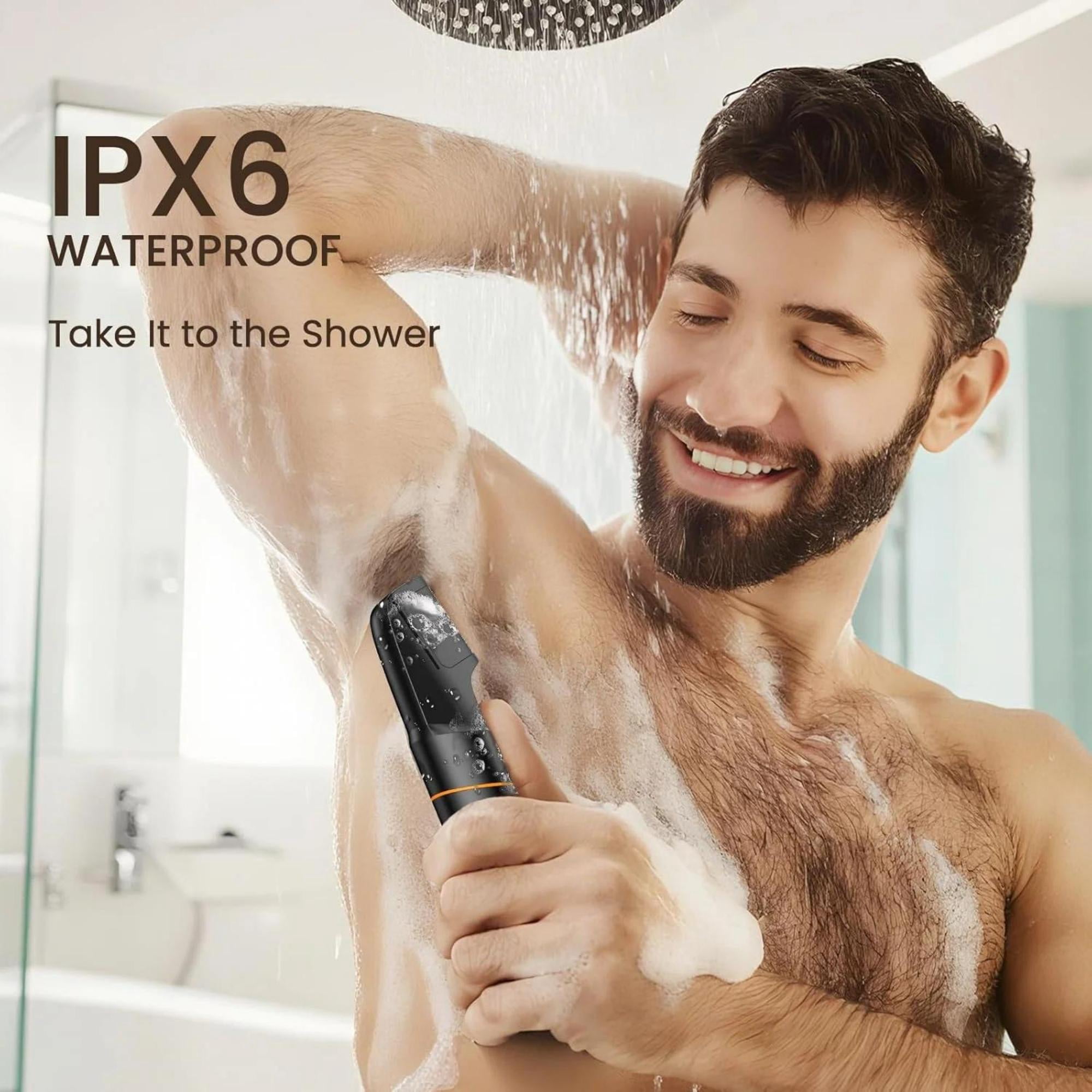 MAXGROOM All-in-One Electric Body Hair Trimmer for Men, Waterproof Grooming Kit with LED Display (Black, 1 Kit) gx861