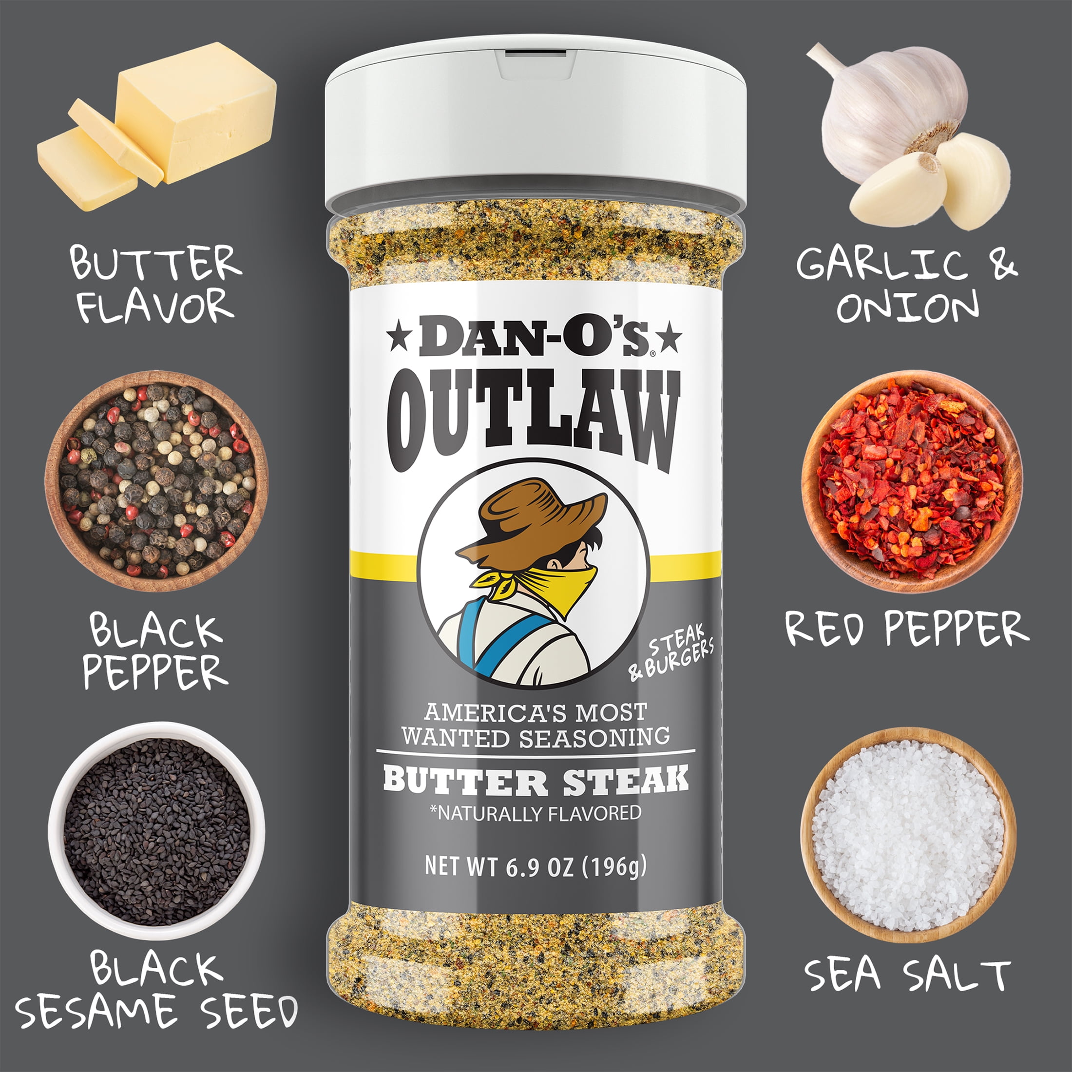 Dan-O’s Seasoning Outlaw Butter Steak All Purpose Grilling Seasoning (6.9 oz) kzcwa
