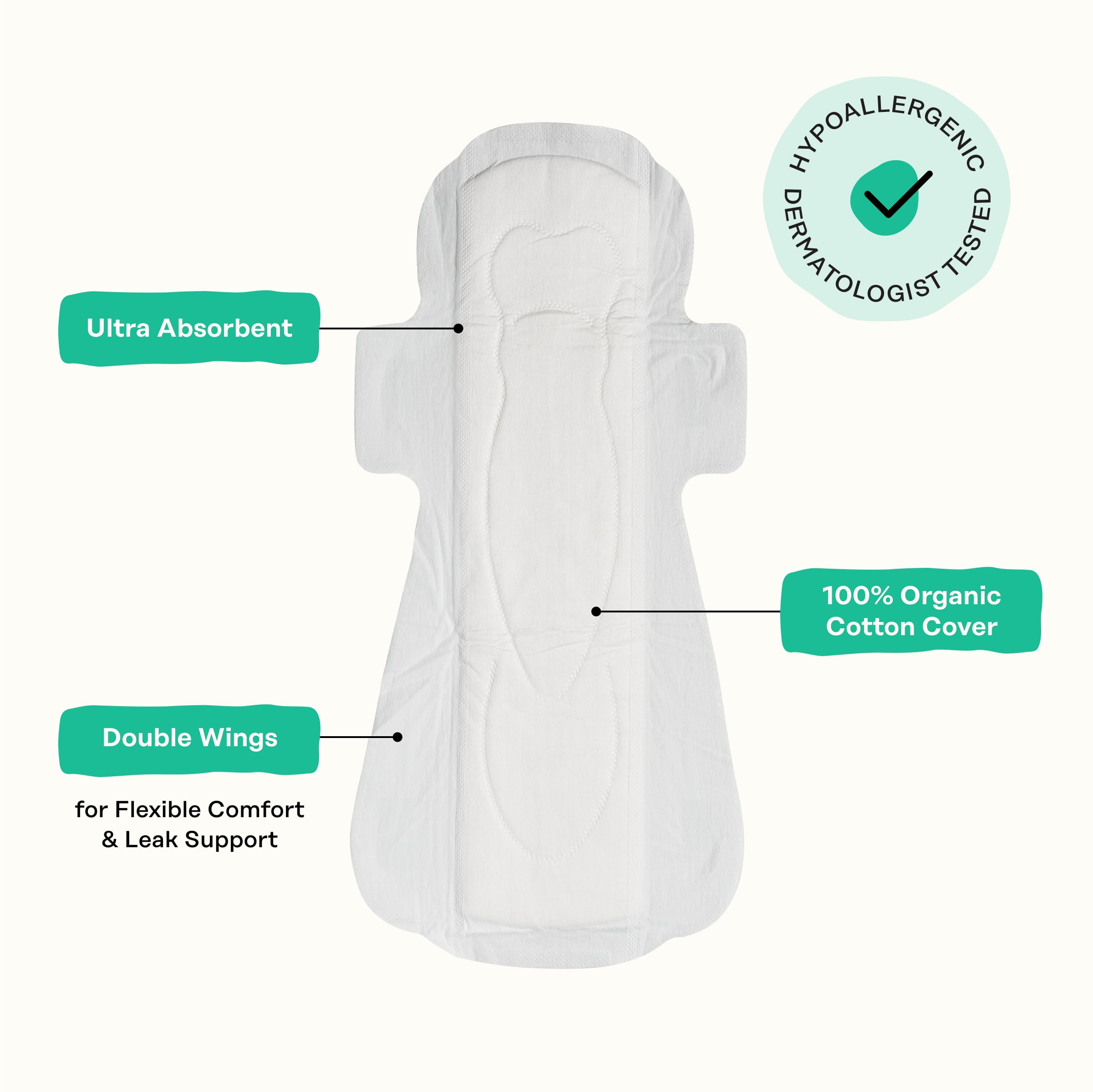 Honey Pot Organic Cotton Cover Herbal Infused Overnight Pads with Wings (12 Count) a0wwu