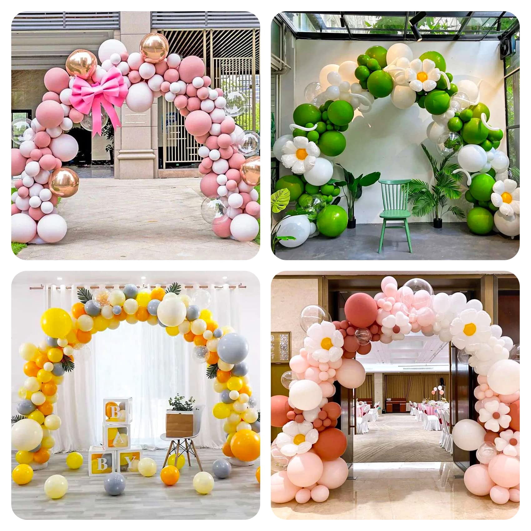 Generic Adjustable Balloon Arch Kit Party Decoration Backdrop (White, 10 ft Wide x 9 ft Tall) 4m20e