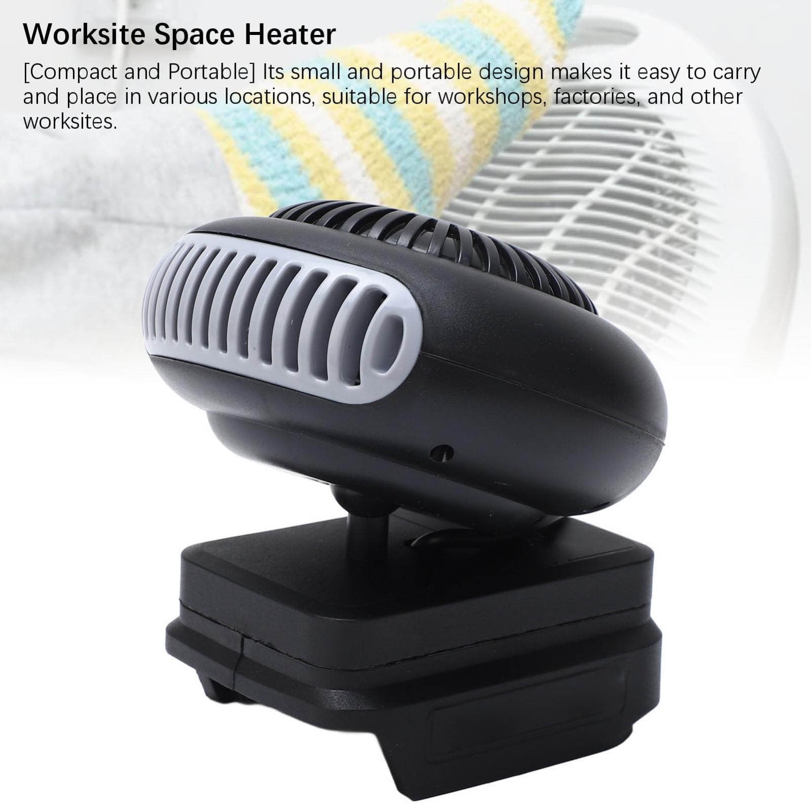 Exhoden Portable Electric Space Heater for Car and Camping (Black, 1 Pack) 5016q