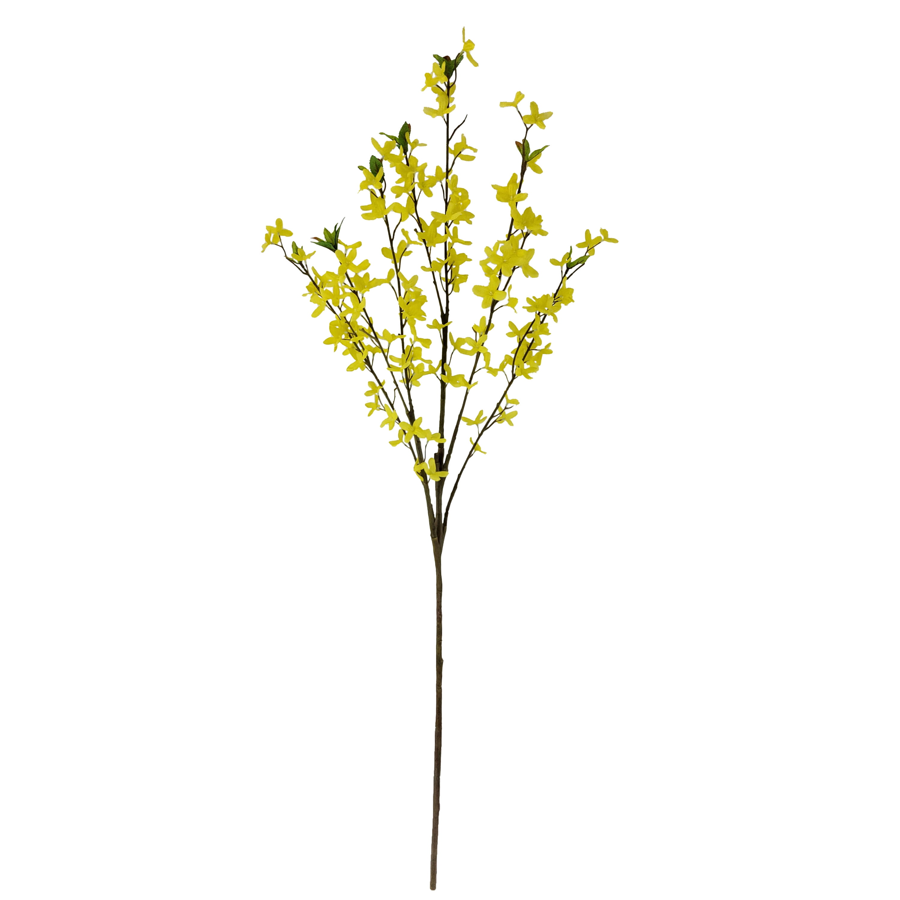 Mainstays Artificial Forsythia Stem, Realistic Faux Floral Decor for Home Arrangement (Yellow, 50 in) anx93