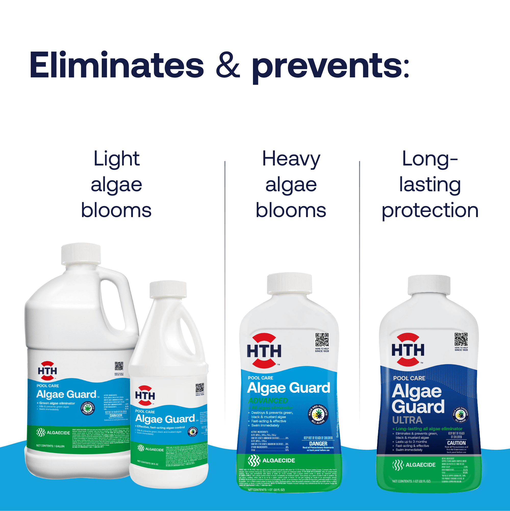 HTH Pool Care Algae Guard Ultra Plus, Fast-Acting Swimming Pool Algaecide Treatment (28 fl oz) 3d5lm
