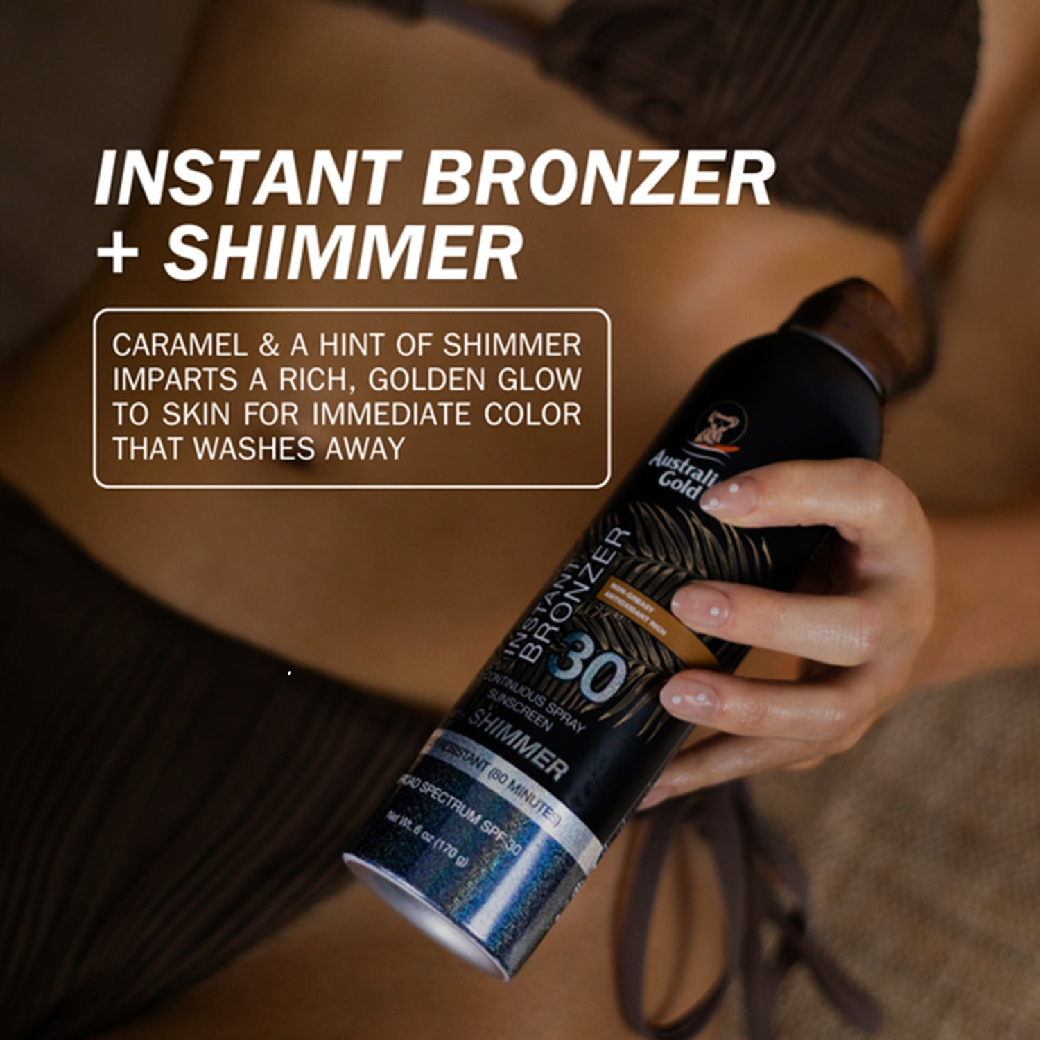 Australian Gold Continuous Spray Bronzer with Shimmer, SPF 30 (Gold, 6 oz) oyr94