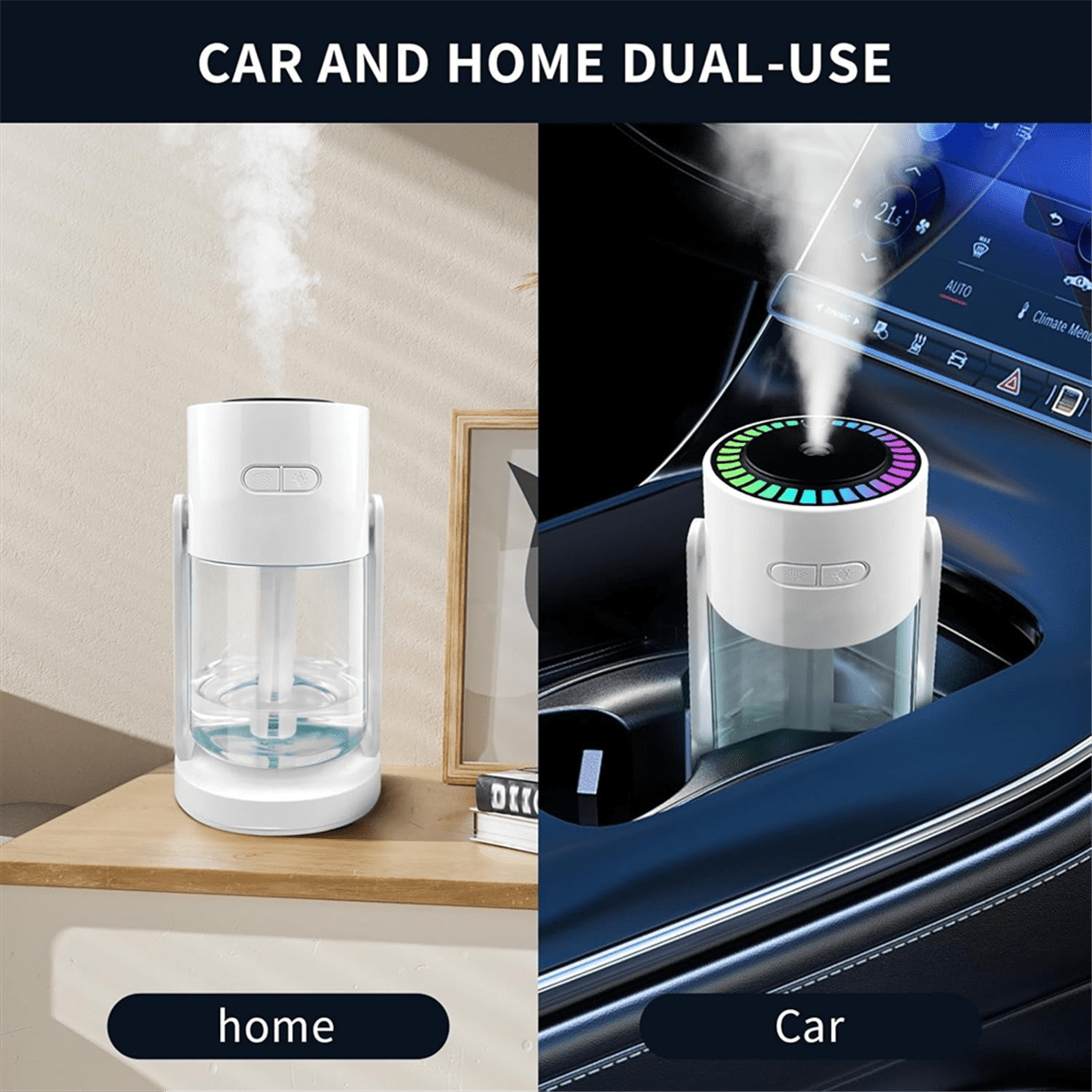 XINGYUN Mini Humidifier with Starry Sky Projection, USB Desktop Personal Humidifier for Office and Bedroom (White, 10 fl oz) 849i4