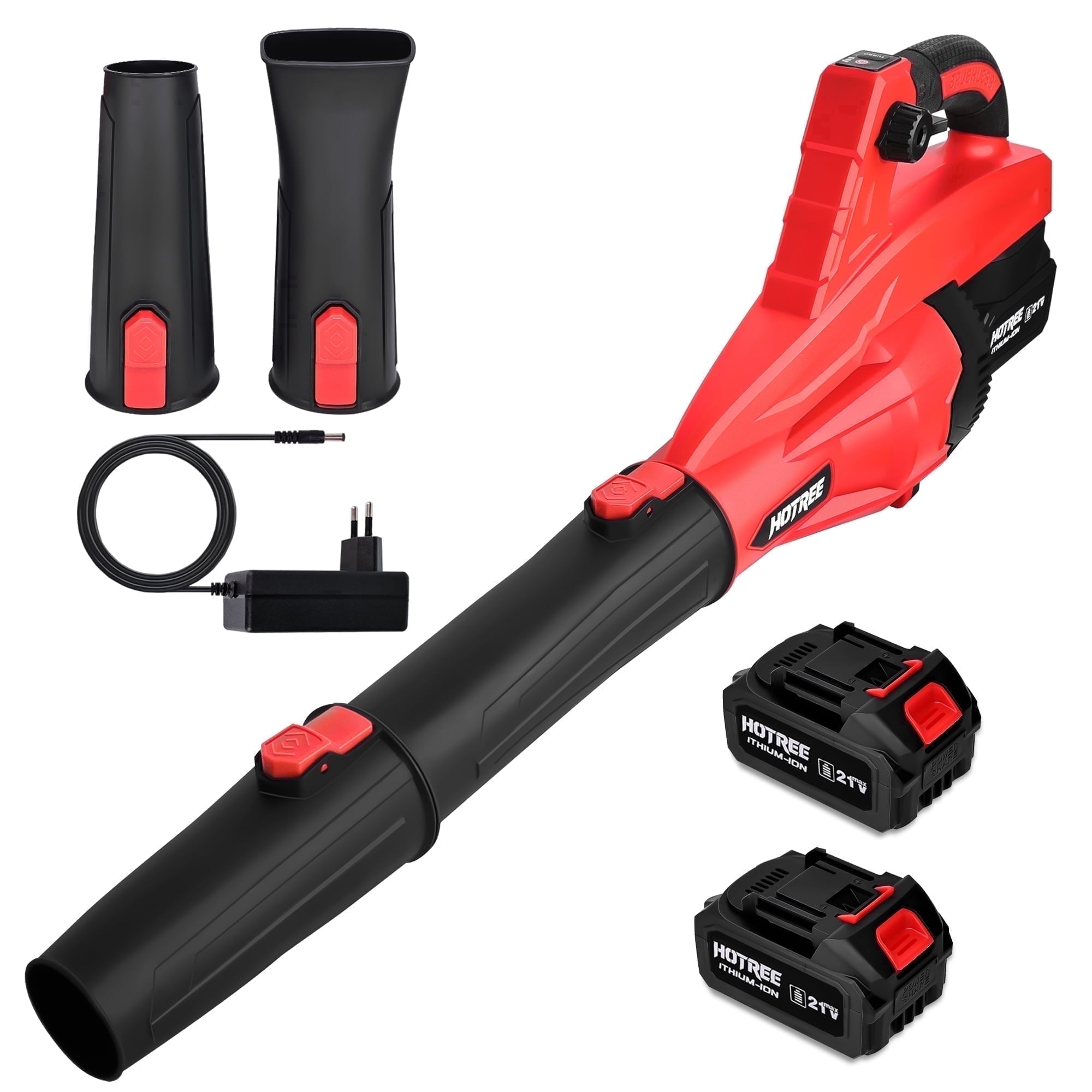 HOTREE Cordless Leaf Blower, 170 MPH 600 CFM Electric Blower with 8 Speeds (2 Batteries, 4.7 lb) bx9uz