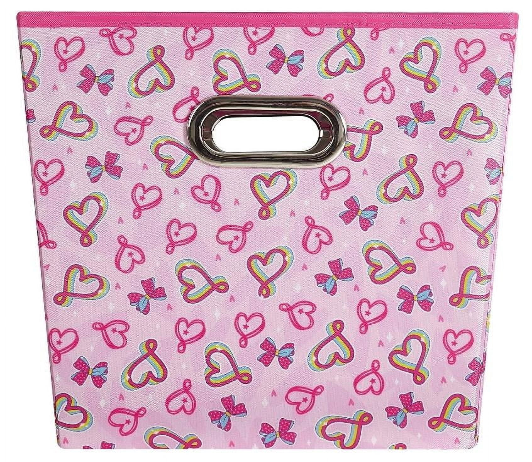 Nickelodeon JoJo Siwa Kids' Stackable Tapered Storage Bin (Pink, 12 in x 12 in x 11 in) iqdpm