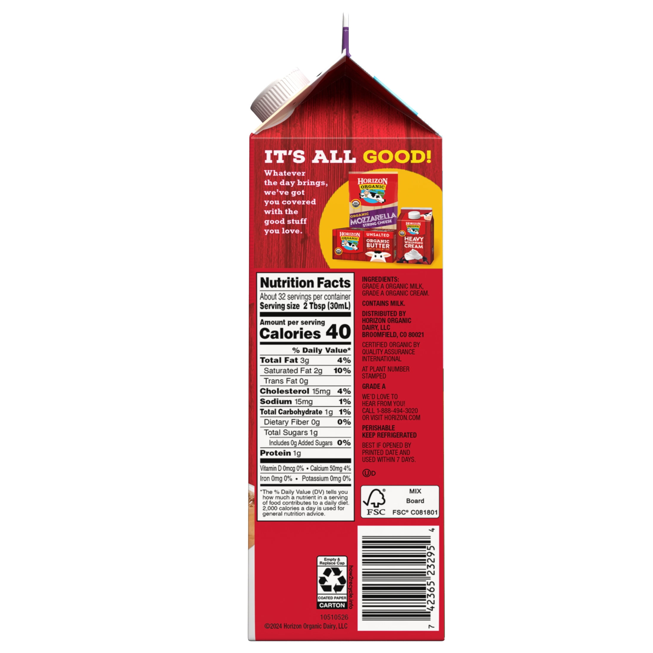 Horizon Organic Half and Half Creamer (32 fl oz) dqldk