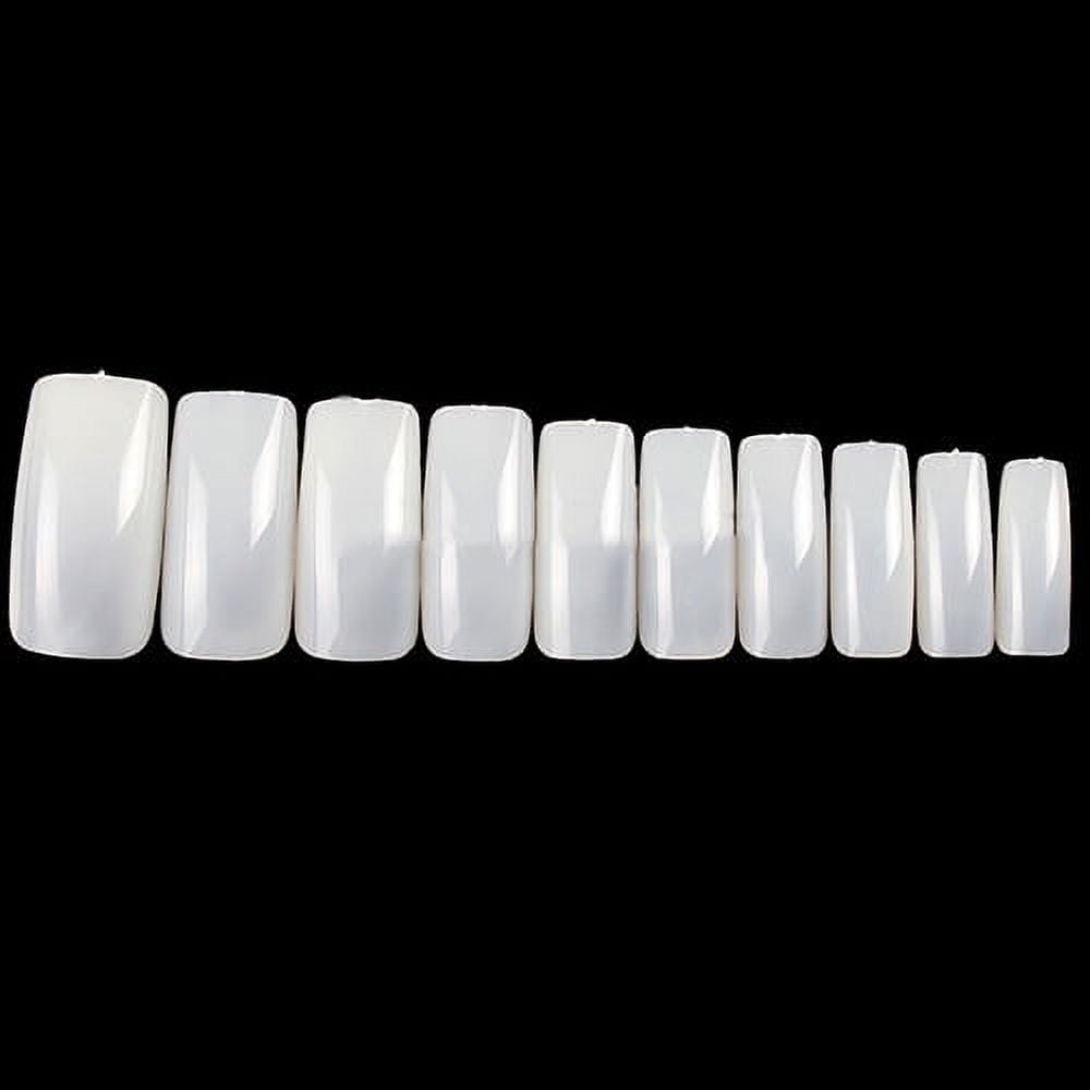 Rongxin Coffin Nail Tips Full Cover Acrylic Extension Set (White, 100 Count) vhg31