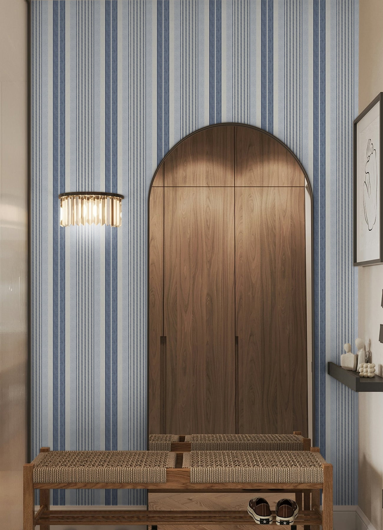 NuWallpaper Waverly Escot Peel and Stick Wallpaper (Blue, 20.5 in x 18 ft) p31jv