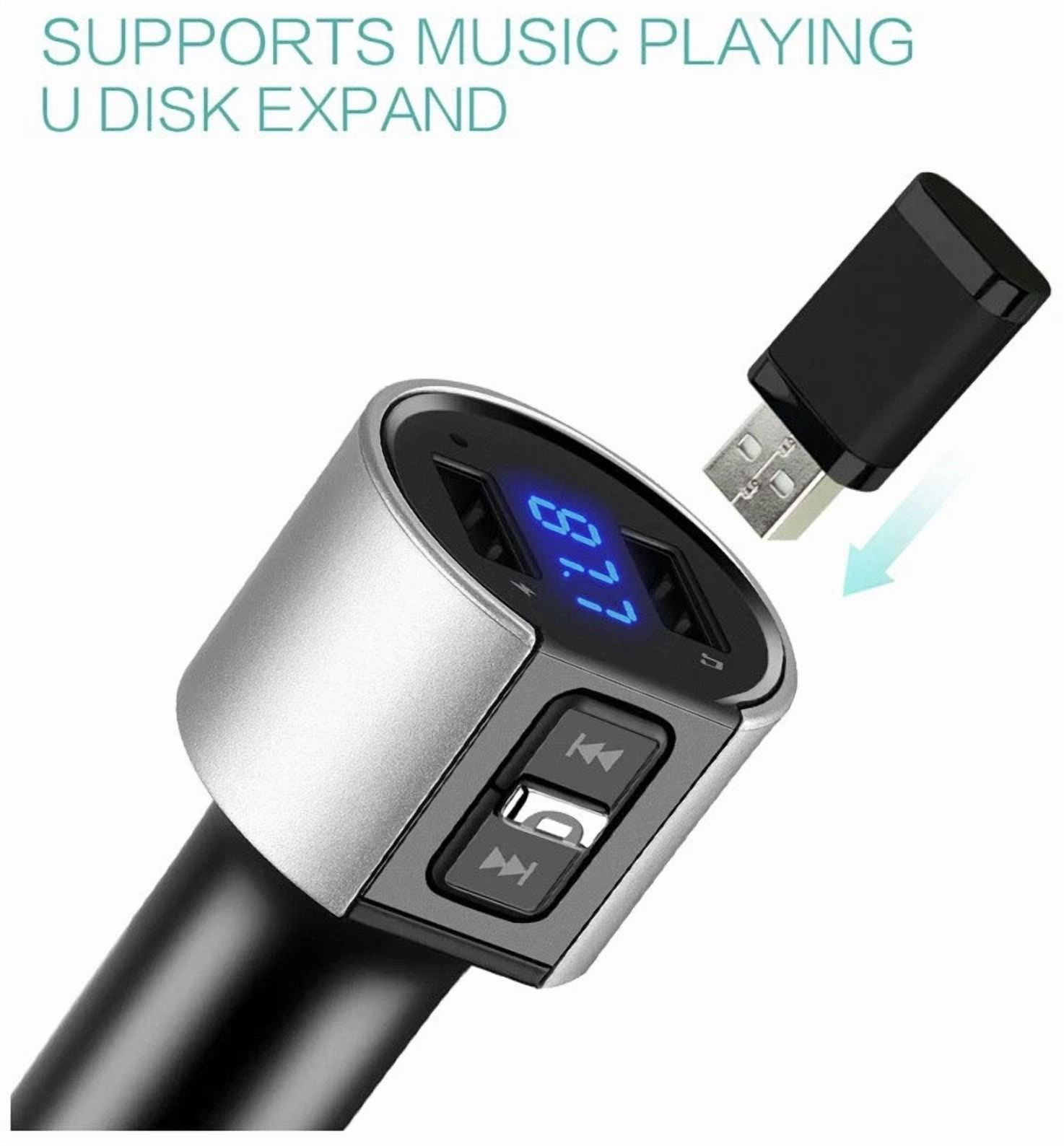 Rhea Bluetooth FM Transmitter Radio Adapter (Hands-Free Car Kit, Dual USB Charger) 8iuv6