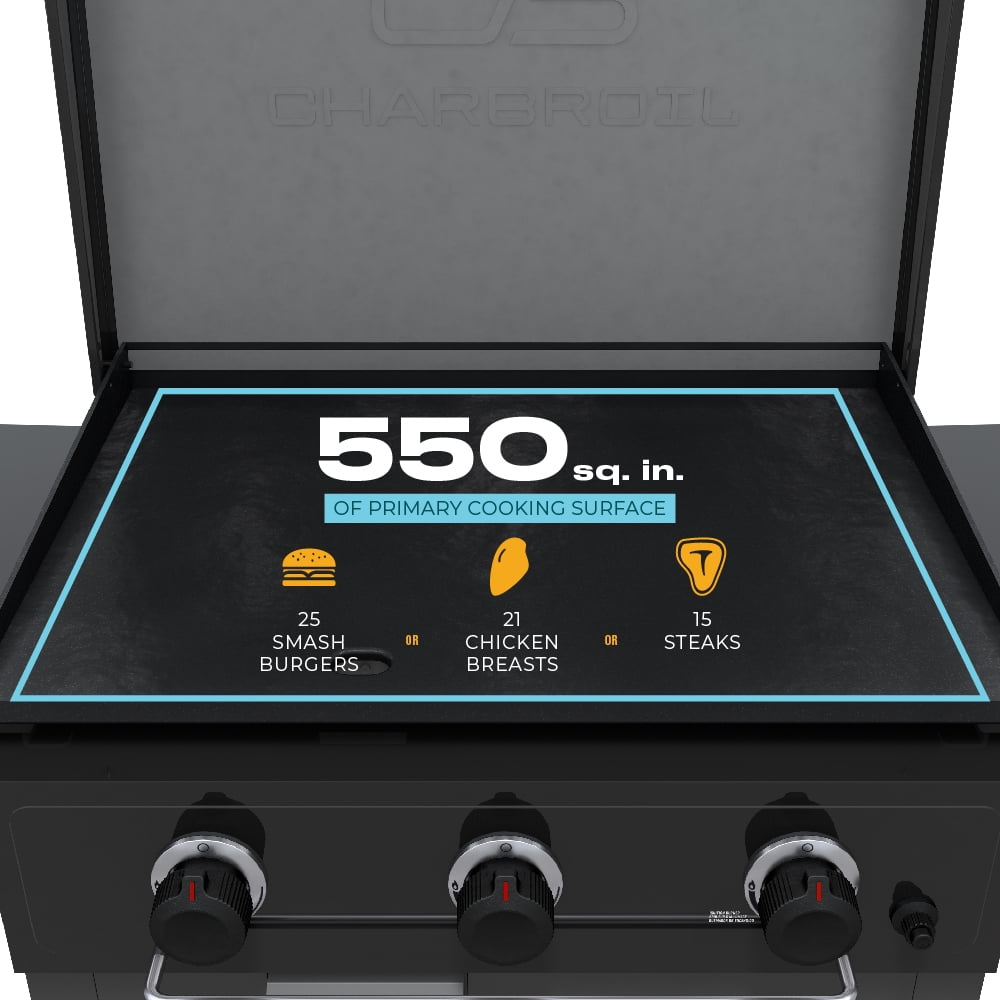 Charbroil Performance Series 3-Burner Propane Gas Griddle with Cart (28 in) fute5
