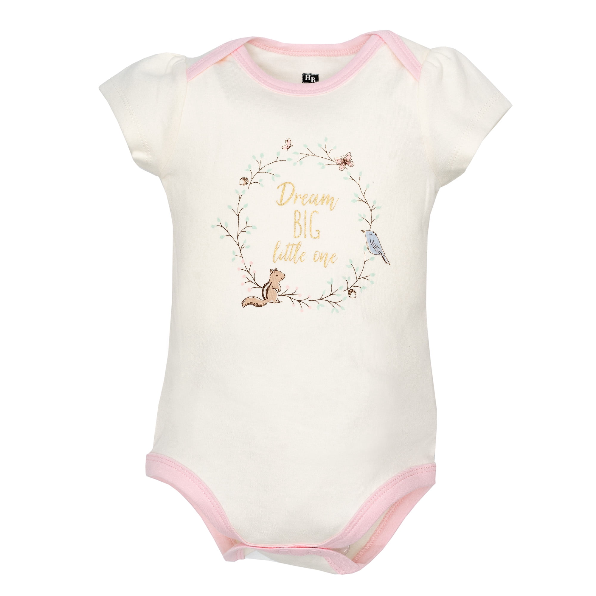 Hudson Baby Infant Girls Cotton Bodysuits (Enchanted Forest, 5-Pack, Preemie) g6hv9