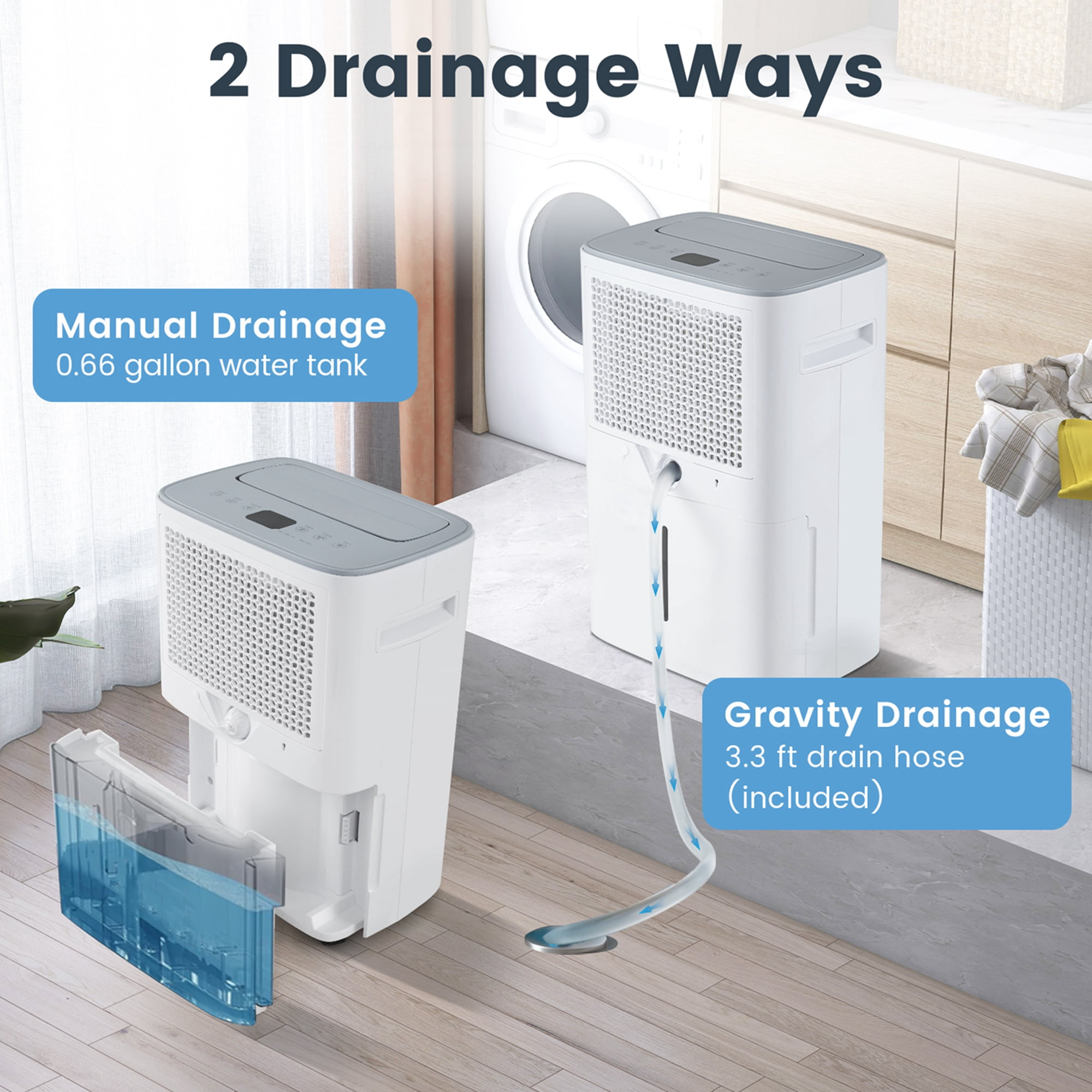 Costway Portable Dehumidifier for Basement and Home, High-Efficiency Moisture Removal (White, 15.5 Pint DOE) c37jq