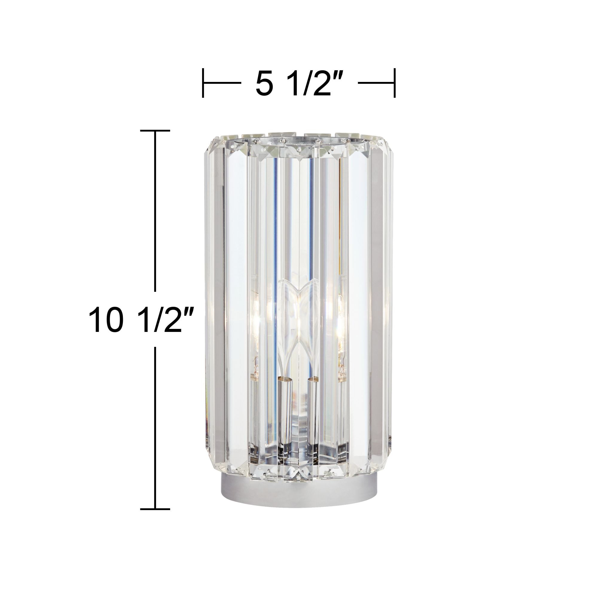 360 Lighting Caledan Modern Accent Table Lamp with Clear Crystal Rods (Clear, 10.5 in High) jnn78
