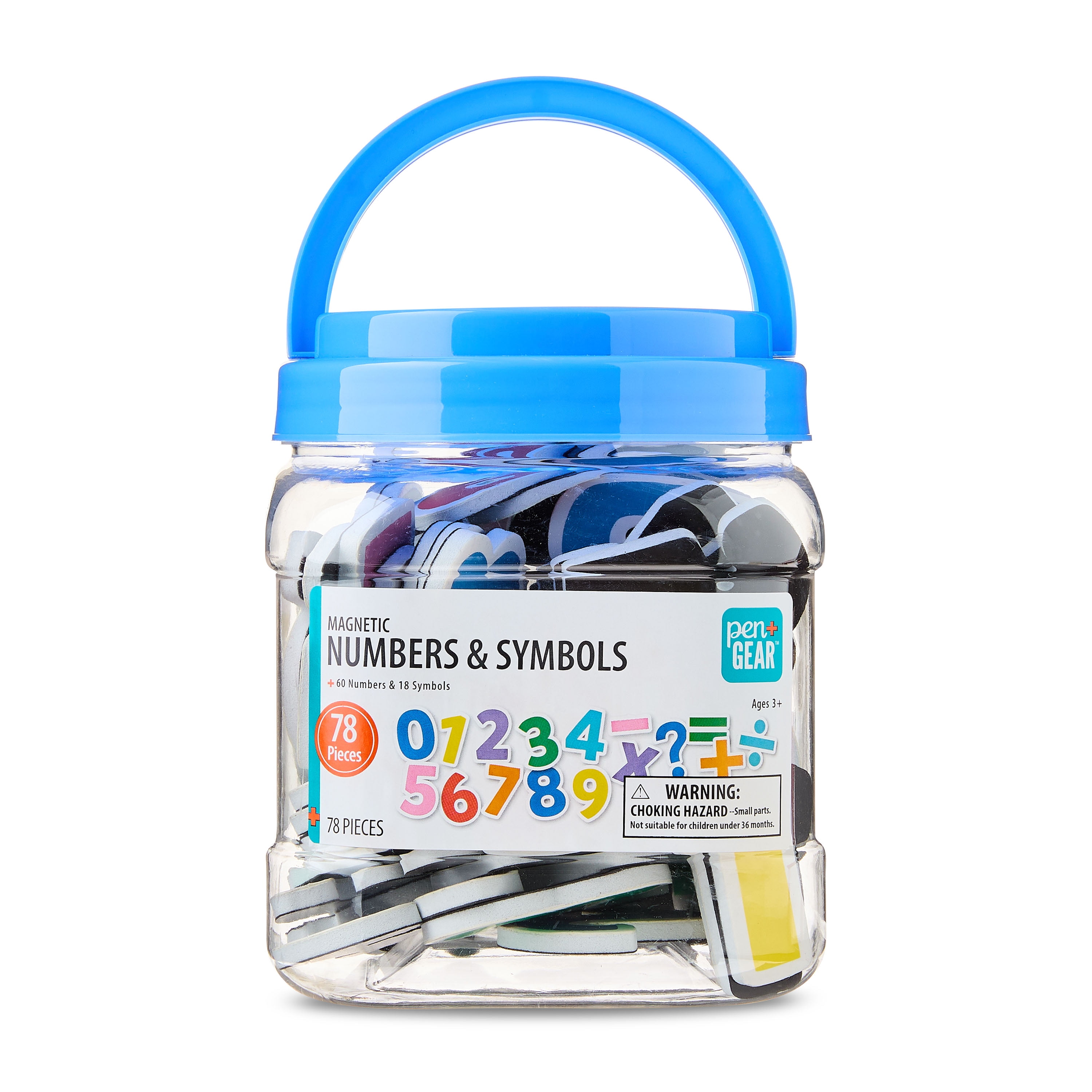 Pen+Gear Magnetic Numbers and Math Symbols Set for Educational Learning (Multicolor, 78 Pieces) 3n9tl
