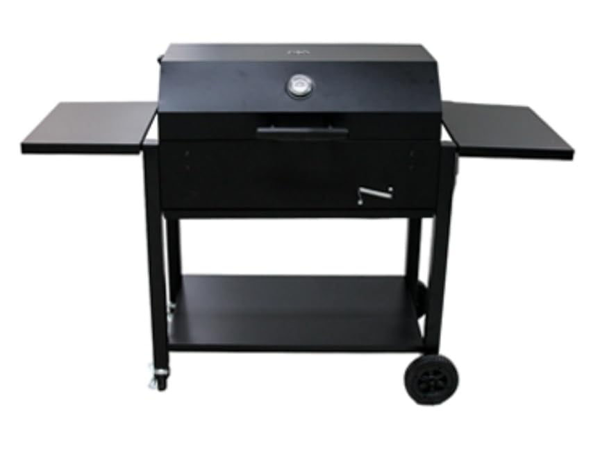 Generic 55 in XL Charcoal BBQ Grill with Wheels and Adjustable Grate (Black, 55 in) 0zlbi