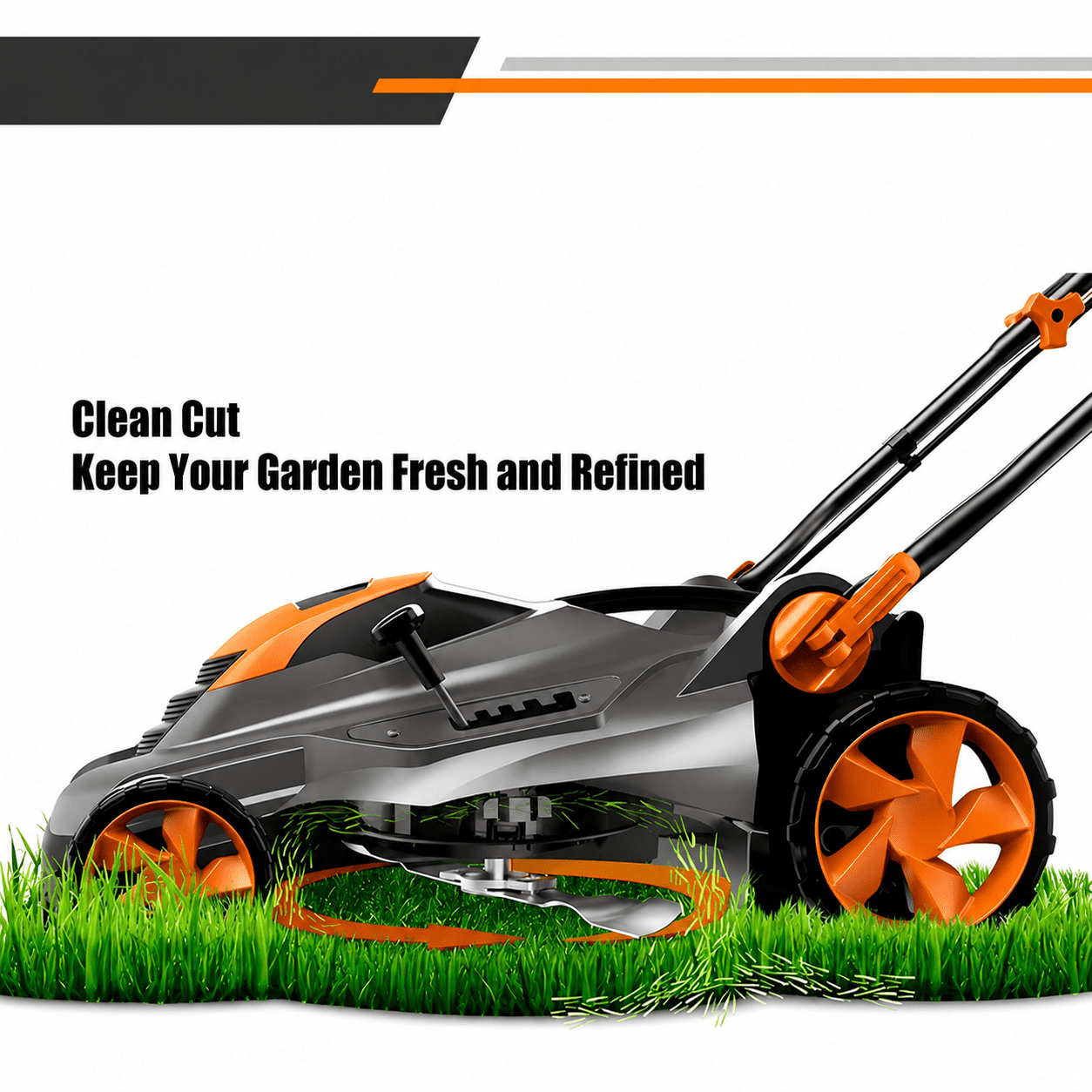 DOVAMAN 13 Amp Electric Lawn Mower, 16-Inch Cutting Width, 5 Adjustable Heights, Corded Garden Grass Cutter (Black, 16 in) 671fg