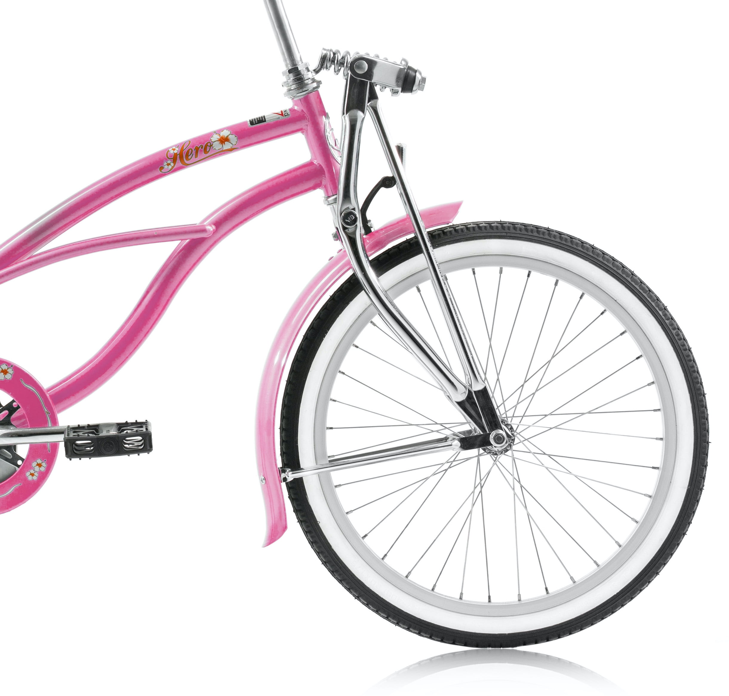 Wonder Wheels 20 in. Beach Cruiser Lowrider Bicycle with Banana Seat (Pink, 20 in.) 7d7et