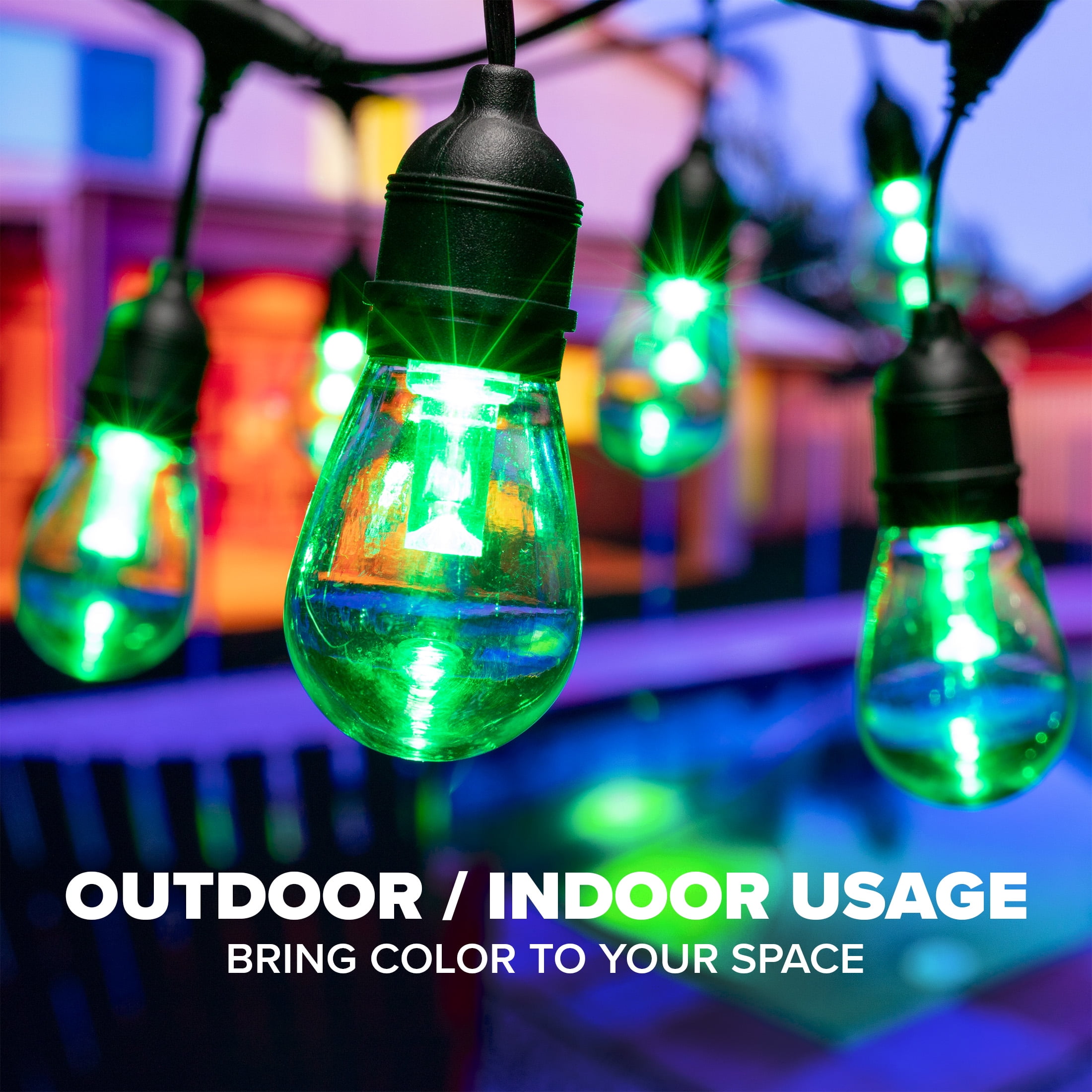 Better Homes & Gardens Solar Powered LED String Lights (Multi-Color, 34 ft) v4fel