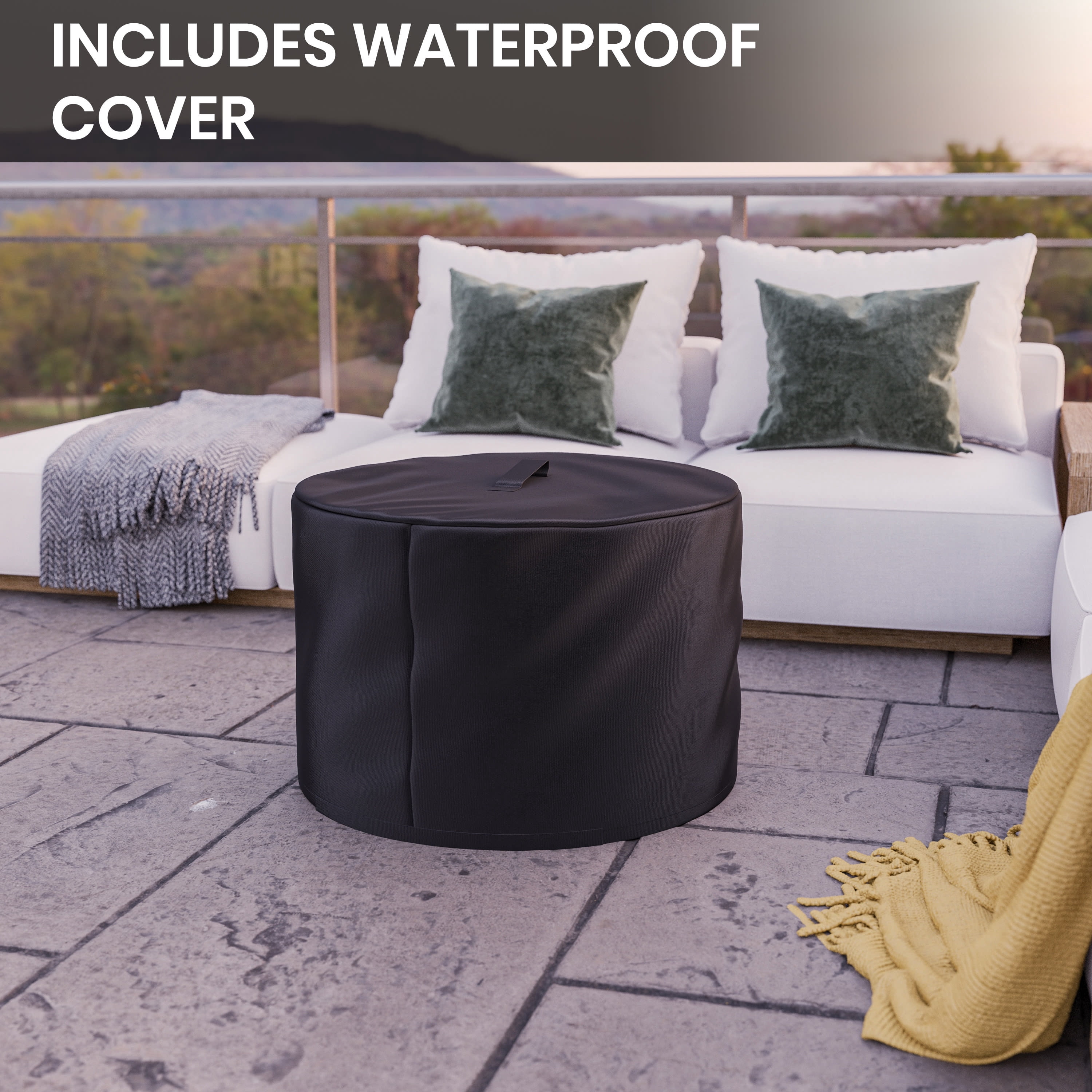 BizChair 27 inch Smokeless Outdoor Wood Burning Fire Pit with Waterproof Cover (Bronze, 27 in) 8eqga