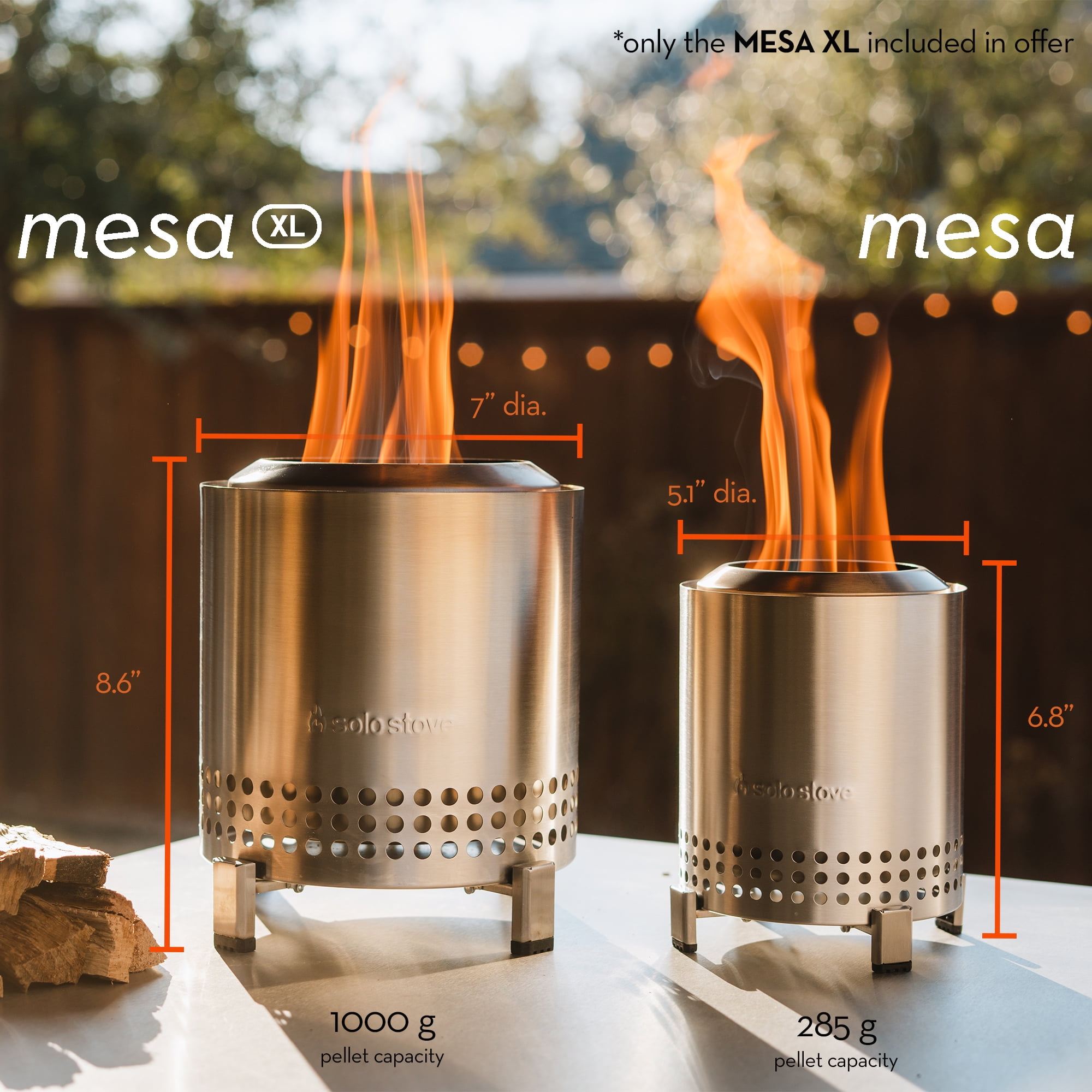 Solo Stove Mesa XL Tabletop Fire Pit with Stand (Ash, 8.6 in x 7 in) ebrcb