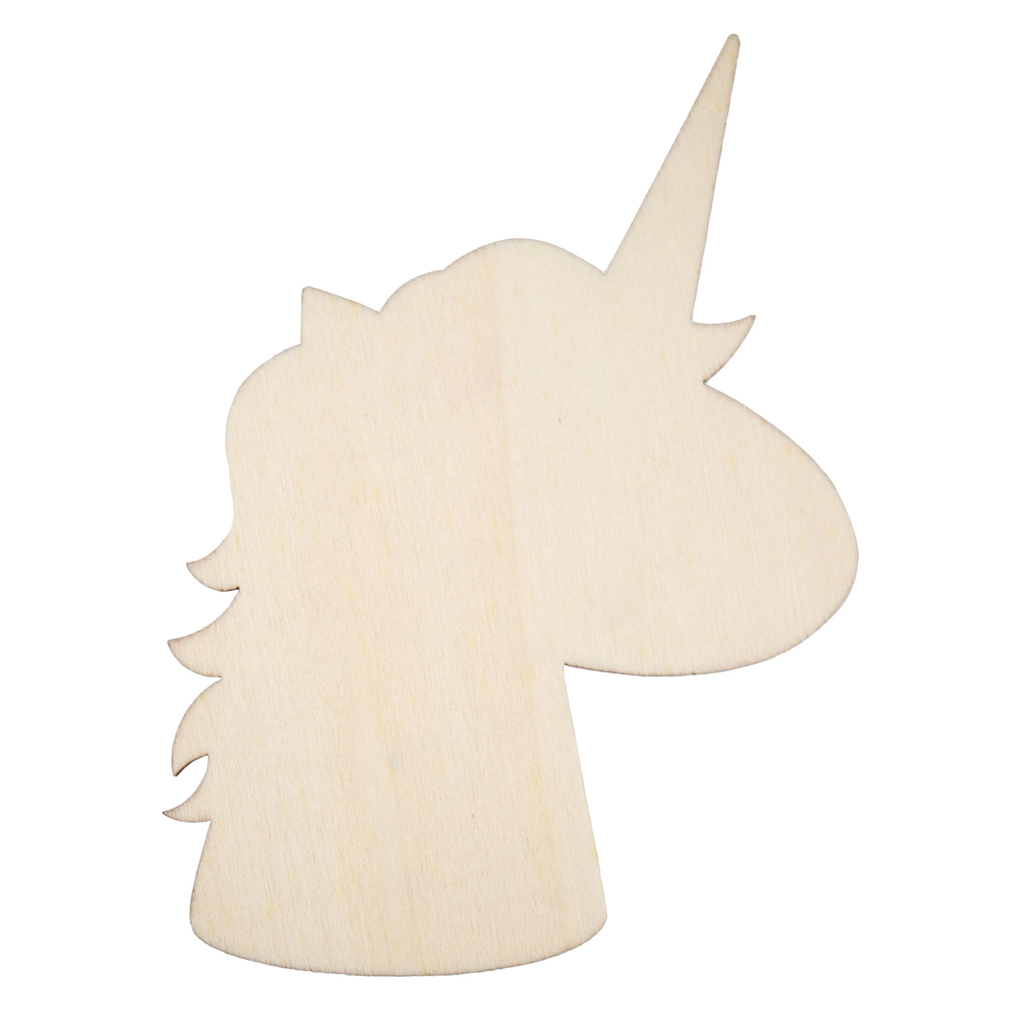 Hello Hobby Wooden Unicorn Shape for DIY Crafts, Ready-to-Decorate Die-Cut Wood Decor (Beige, 3.2 in x 0.15 in x 4 in) koh92