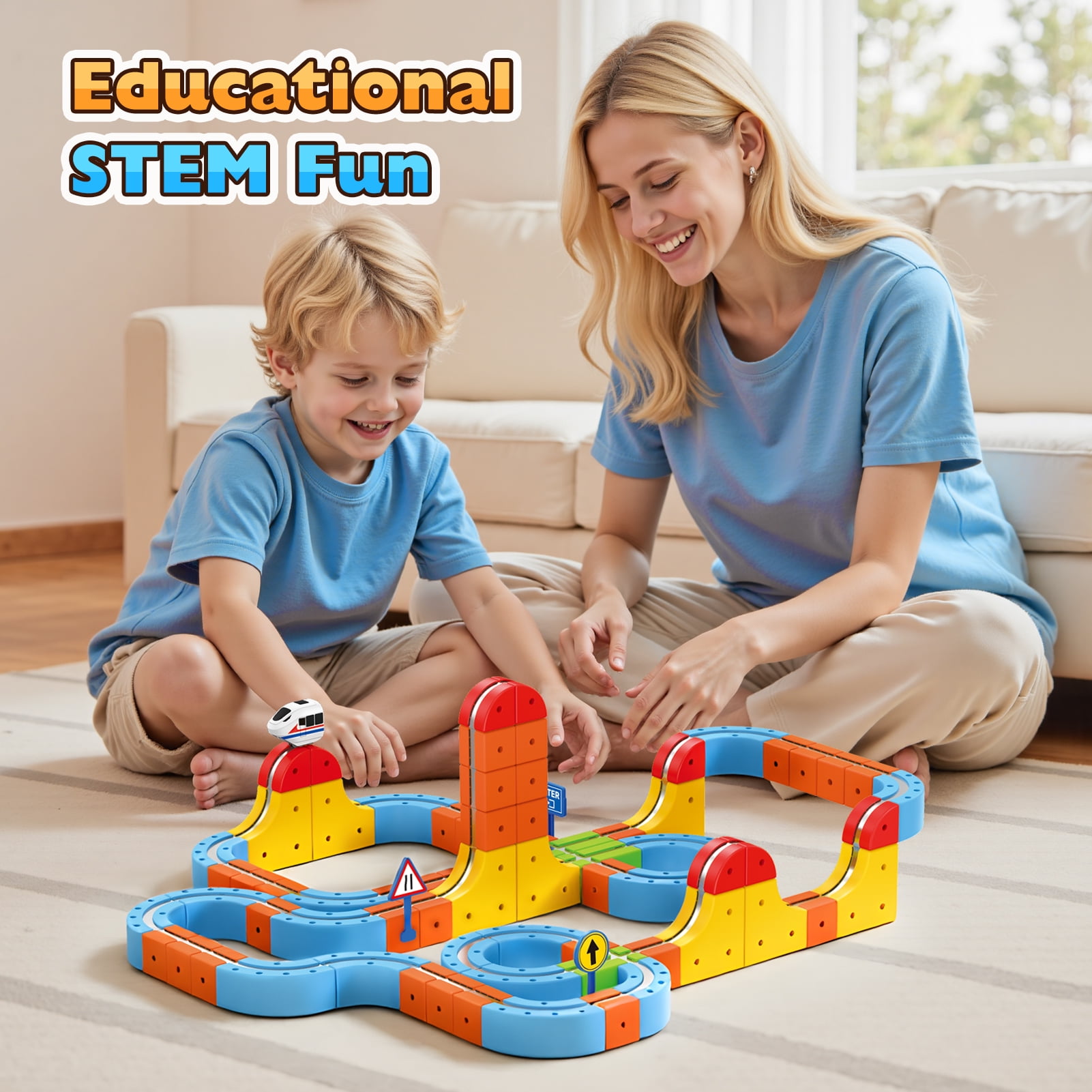 Superwinky Magnetic Car Track Set, STEM Educational Building Toy for Kids (Multicolor, 150 Pieces) kob0o