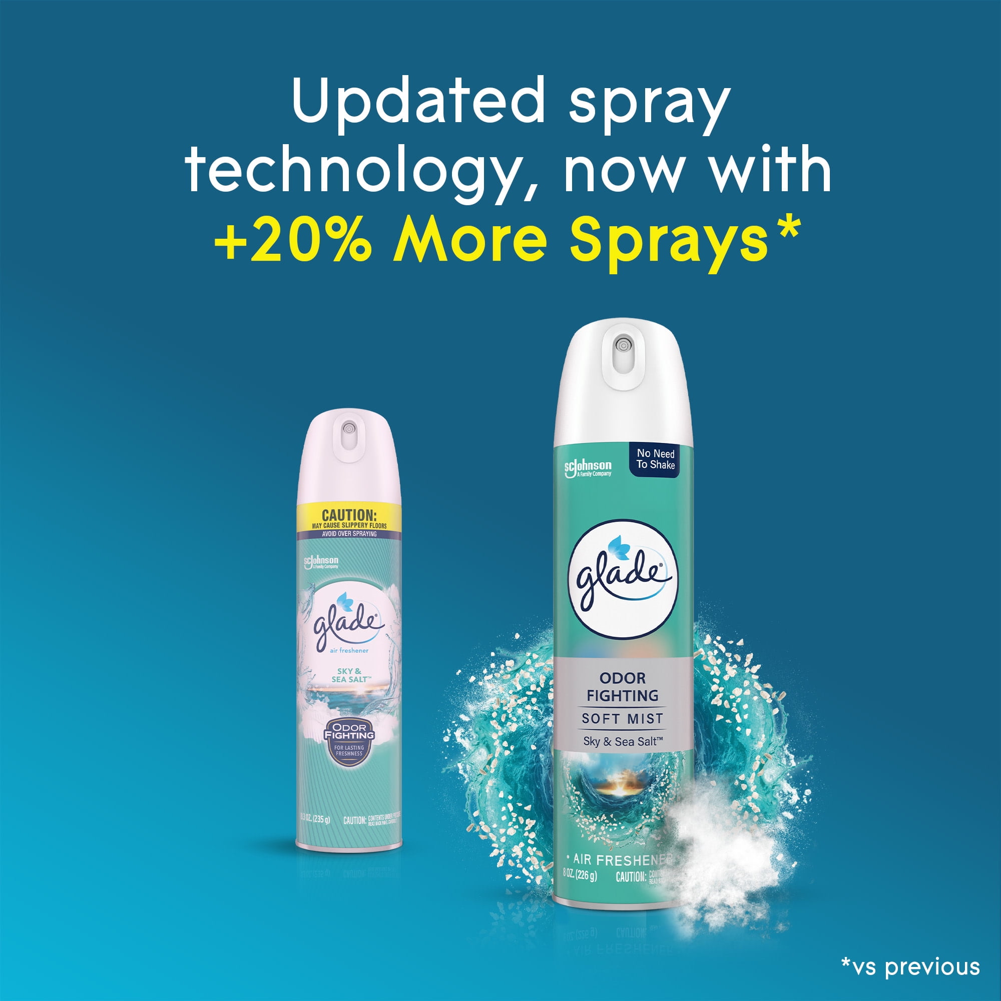 Glade Air Freshener Spray, Sky and Sea Salt Scent, Essential Oil Infused (6 Pack, 8 oz) kmto7