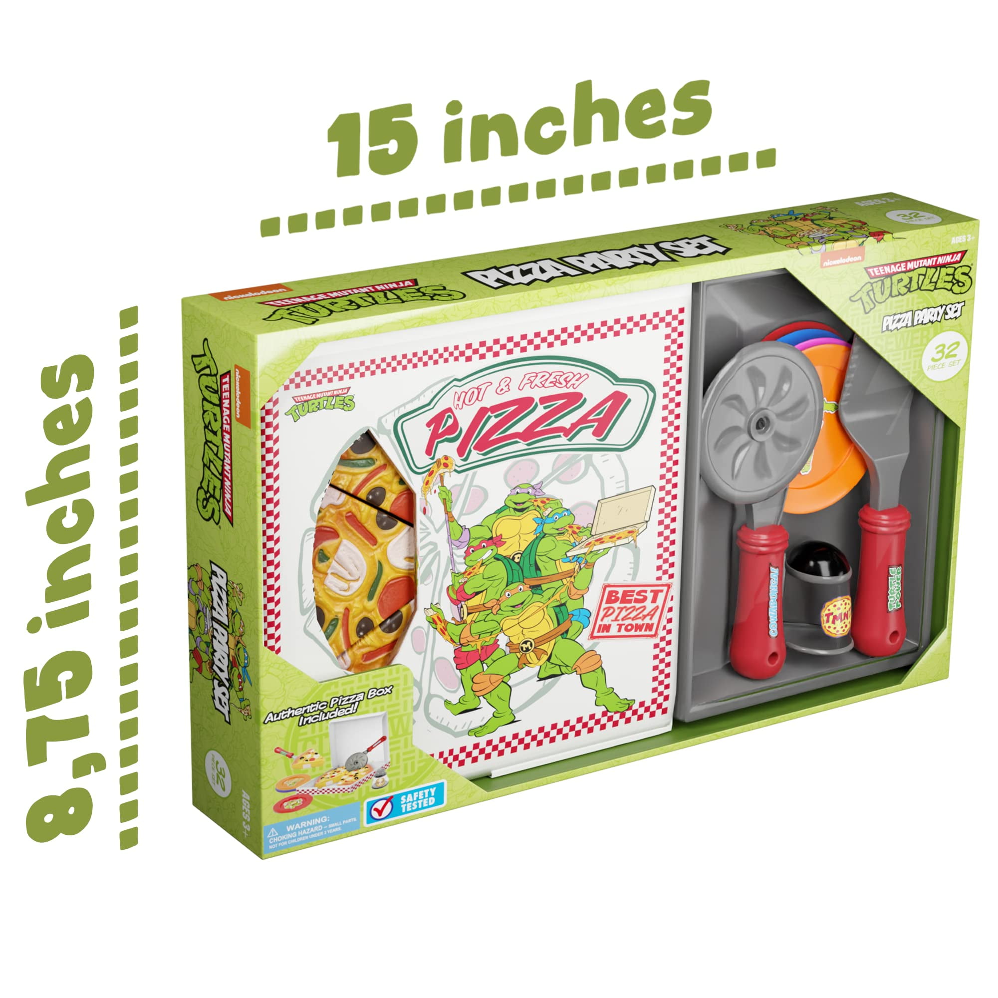 Lollipop Kids Pizza Toy Set, Pretend Kitchen Play Food, Slice & Serve Pizza with Accessories (Brown, 14-Piece Set) tmj5a