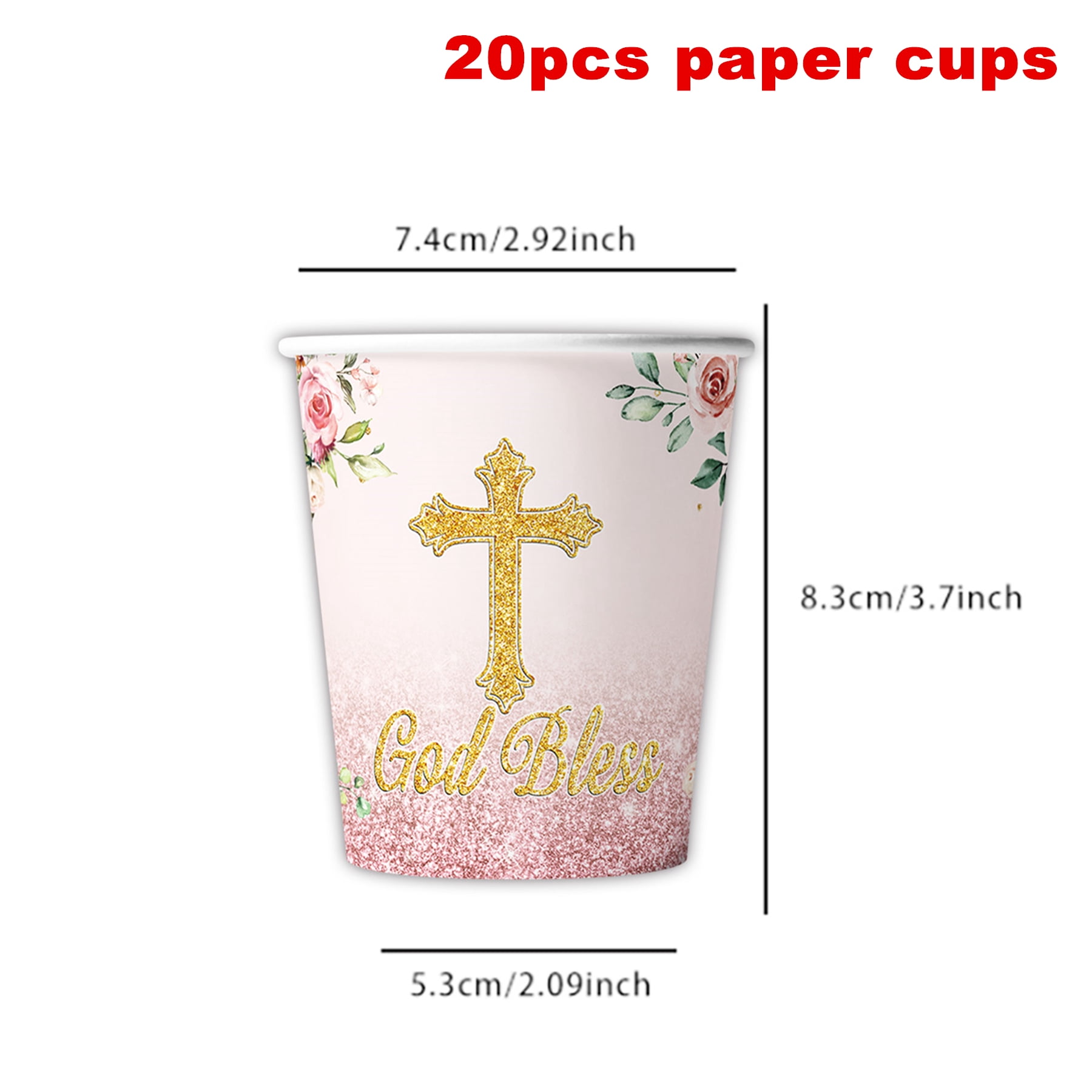 Generic God Bless Party Tableware Set, Baptism First Holy Communion Decorations (Pink, 161 Pcs) u7dx4