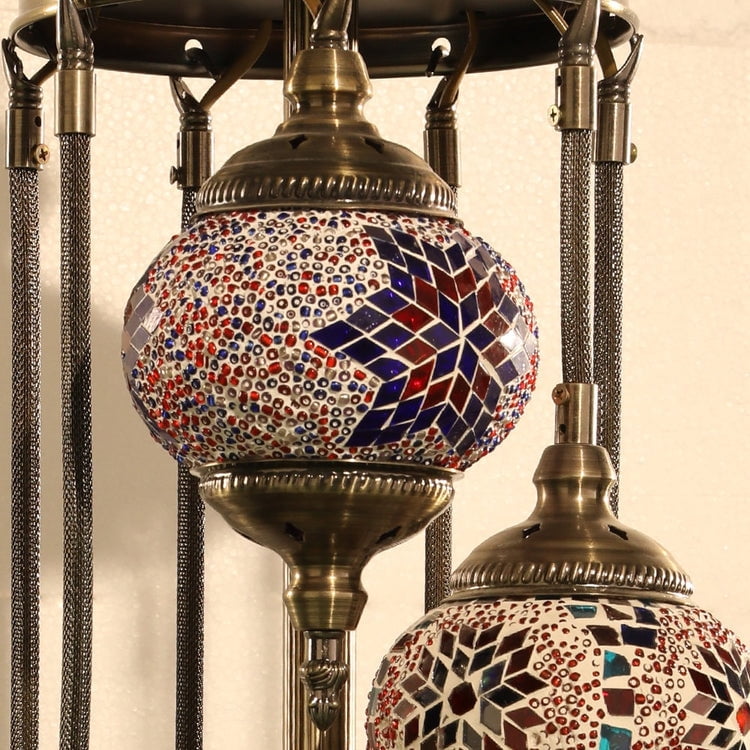 Jarri Lights Turkish Mosaic Floor Lamp (11 Large Globes, 65 in Height) Moroccan Decorative Lighting 7g62c