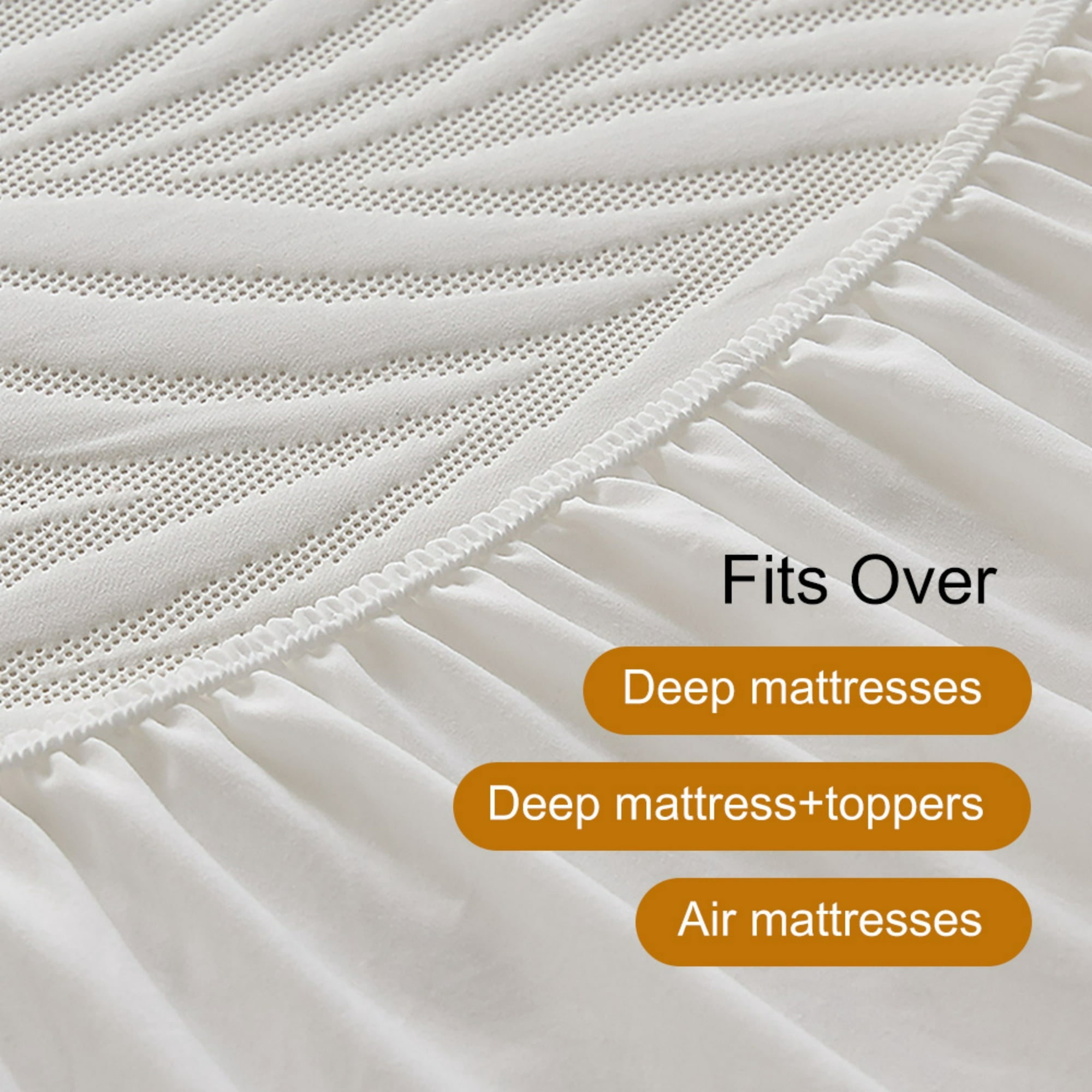 Lavish Cover Ultra Soft Waterproof Fitted Sheet, Breathable Mattress Protector (White, Queen) di231