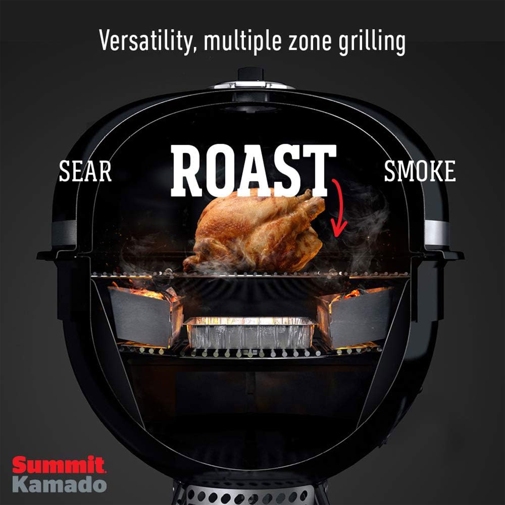 Weber Summit Kamado E6 Charcoal Grill with Stainless Steel Lid (Black, 34.8 in x 35.8 in x 44.9 in) 1lwxk
