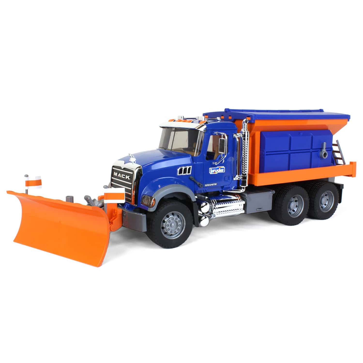 Bruder Mack Granite Winter Service Truck with Snow Plough (Blue, 26 in) 2sf7r