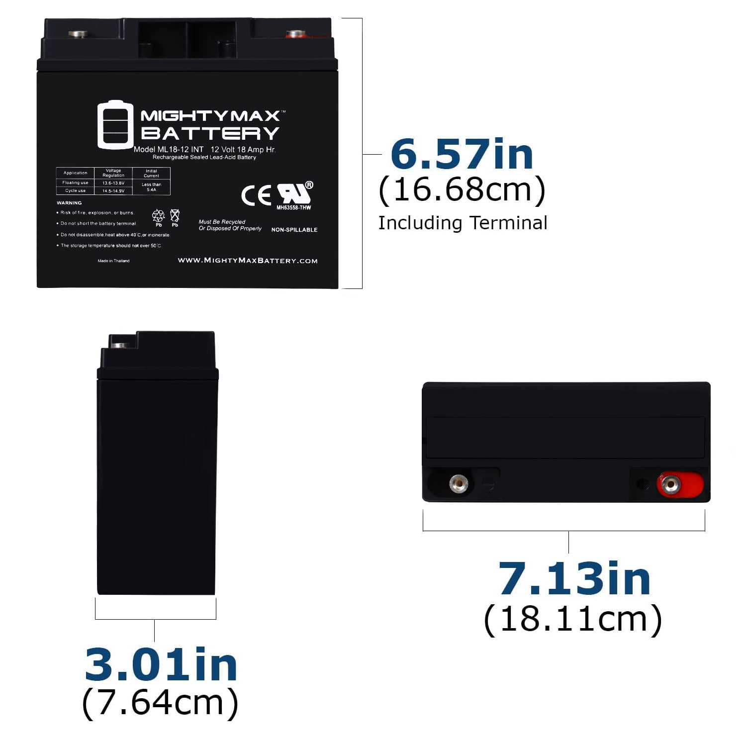 Mighty Max Battery 12V 18AH Sealed Lead Acid Replacement for Bright Way BW-12180 (7.13 in x 3.01 in x 6.57 in) qfmz9