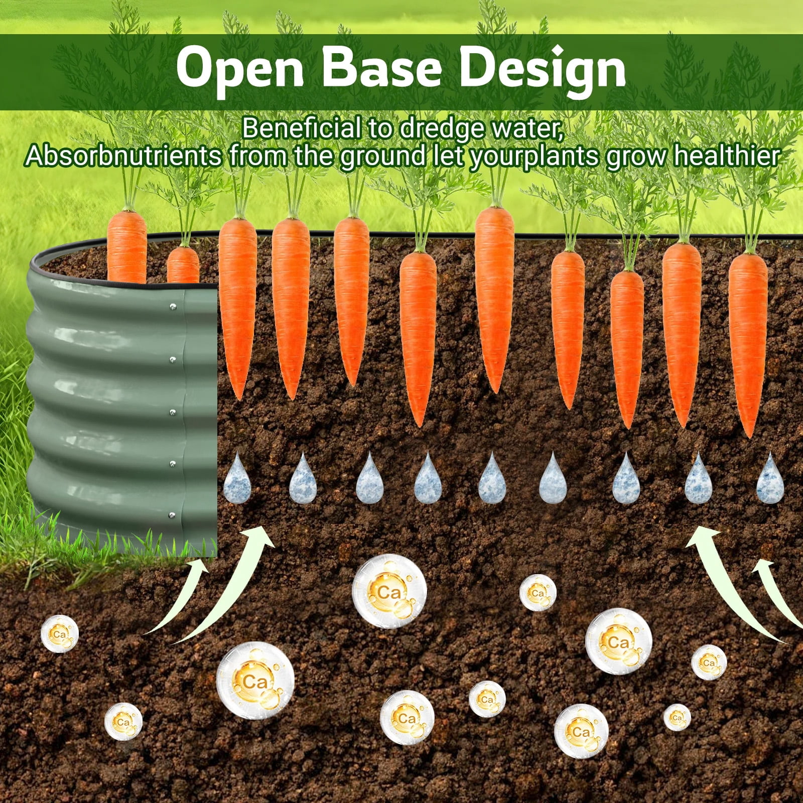 Hoofun Raised Garden Bed Kit, Oval Metal Outdoor Planter with Rust Resistant Coating (Olive Green, 8ft x 2ft x 17in) 0jeg0