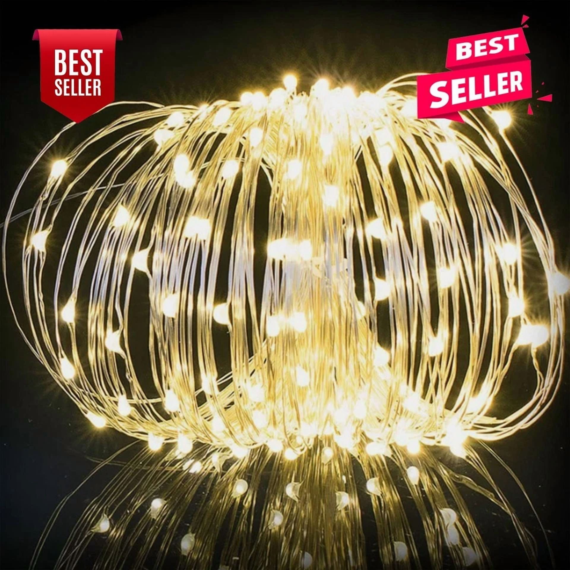 Purely Elizabeth Solar LED String Lights Waterproof Copper Wire for Outdoor Garden Party Decor (Warm White, 33 ft) 7j5v6