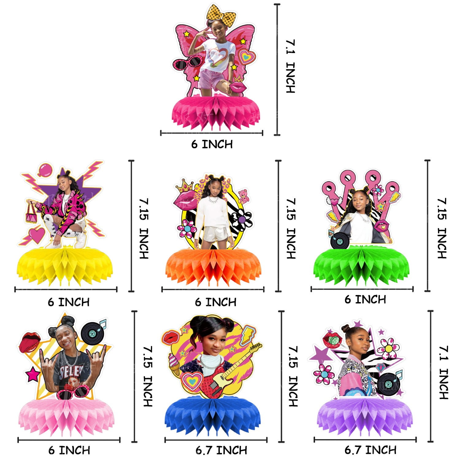 That Girl Lay Lay Honeycomb Centerpieces 3D Table Decorations (Red, 7 Pcs, 6 in) eka8c
