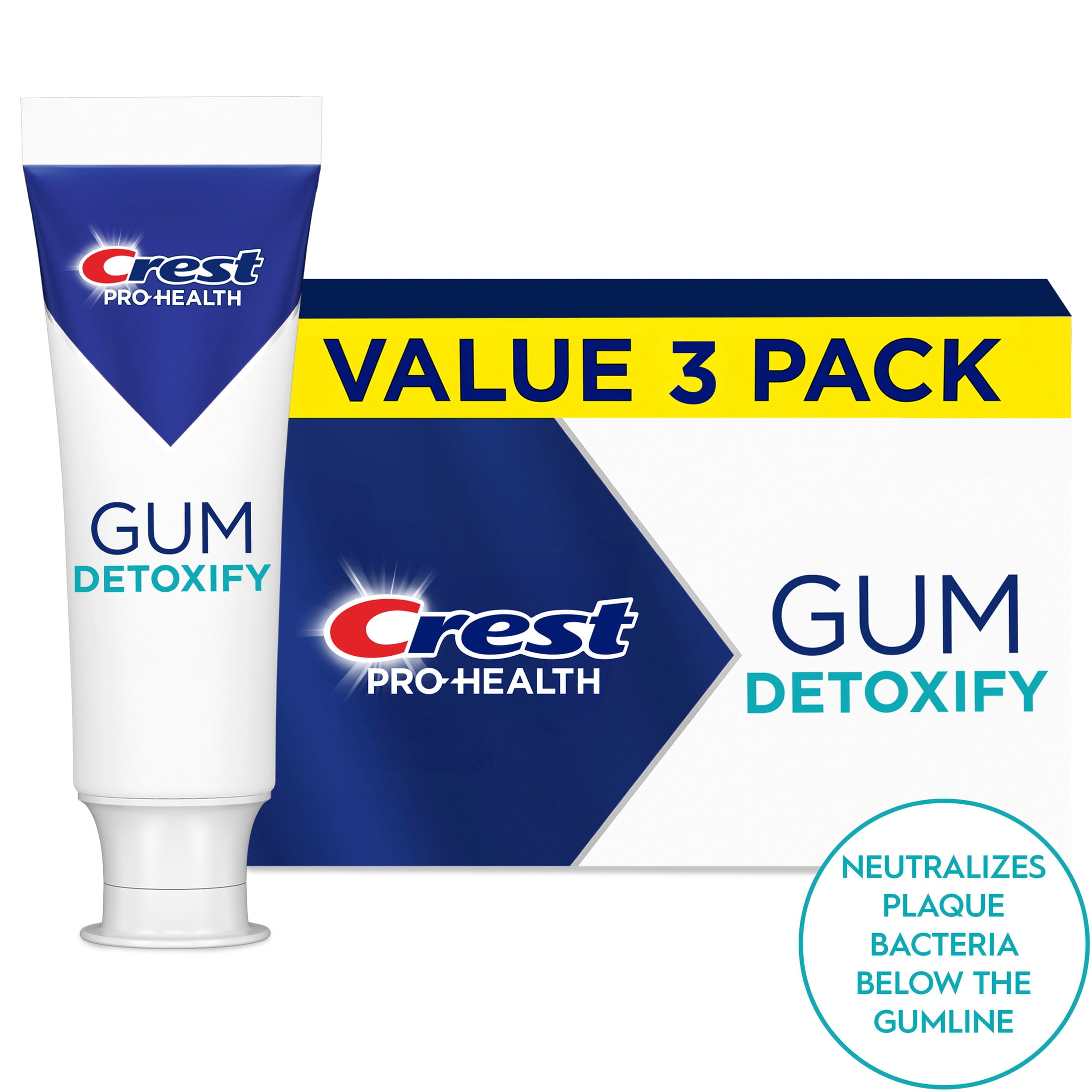 Crest Pro-Health Gum Detoxify Deep Clean Toothpaste (White, 4.8 oz, 3 Pack) bqd5b