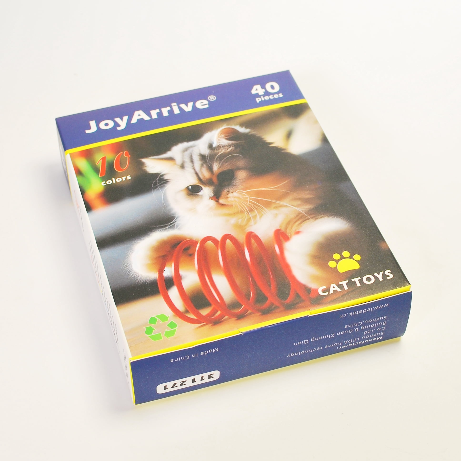 JoyArrive Cat Spring Toys for Indoor Cats, Interactive Self-Play Hunting Coils for Kittens (Multicolor, 40 Pack) cpyye