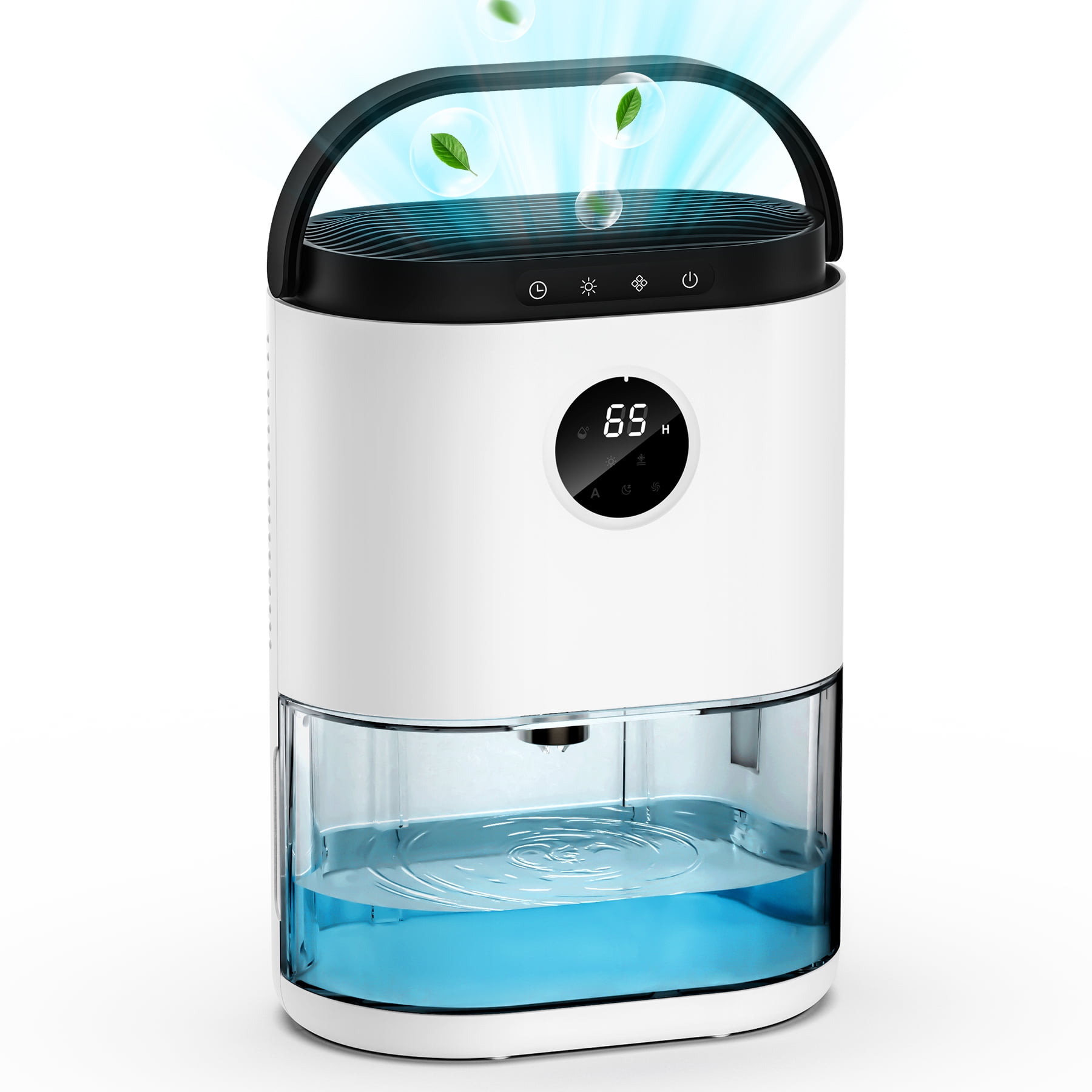 Kloudic Portable Dehumidifier for Home, Ultra Quiet Electric Air Dryer with Humidity Control and LED Display (78 oz) te6v0