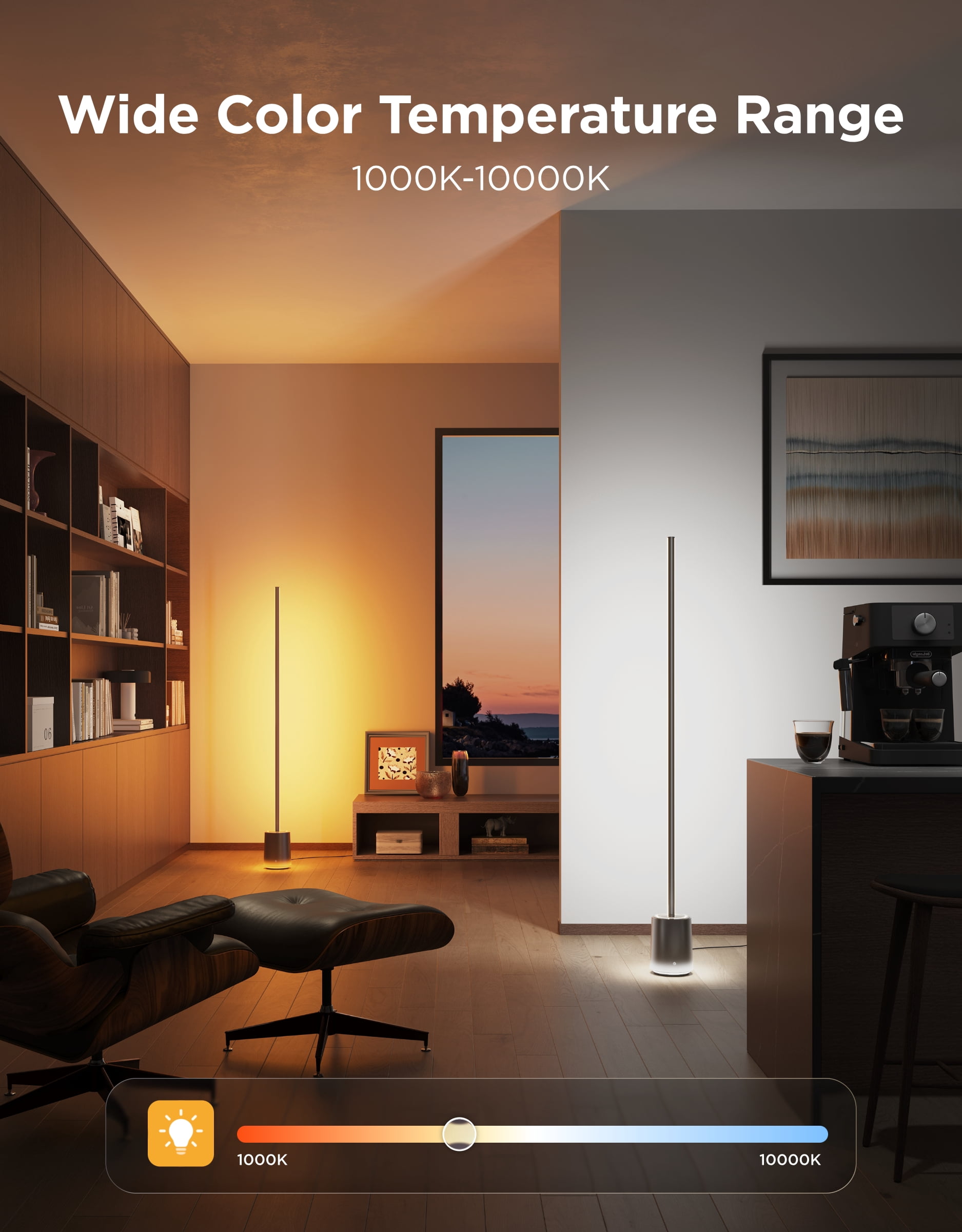 Govee Floor Lamp 3 Smart LED Standing Lamp with LuminBlend+ Technology (RGBIC, 2100lm, 1000K-10000K) 4frsc