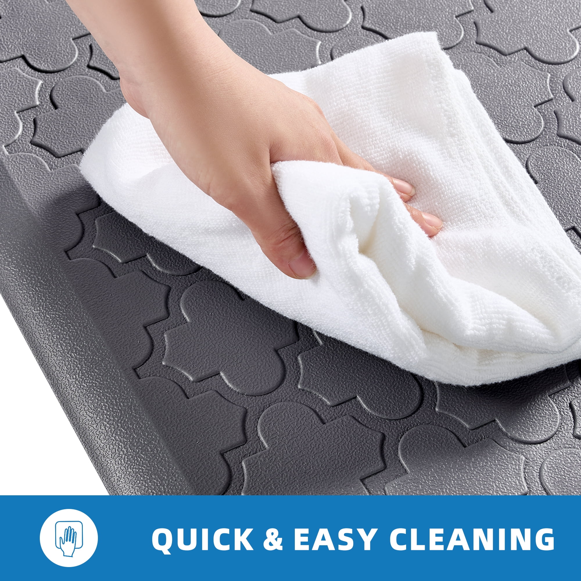 Galmaxs7 Anti-Fatigue Kitchen Mat, Ergonomic Memory Foam Floor Rug for Standing Comfort (Gray, 17 in x 29 in) ezevt