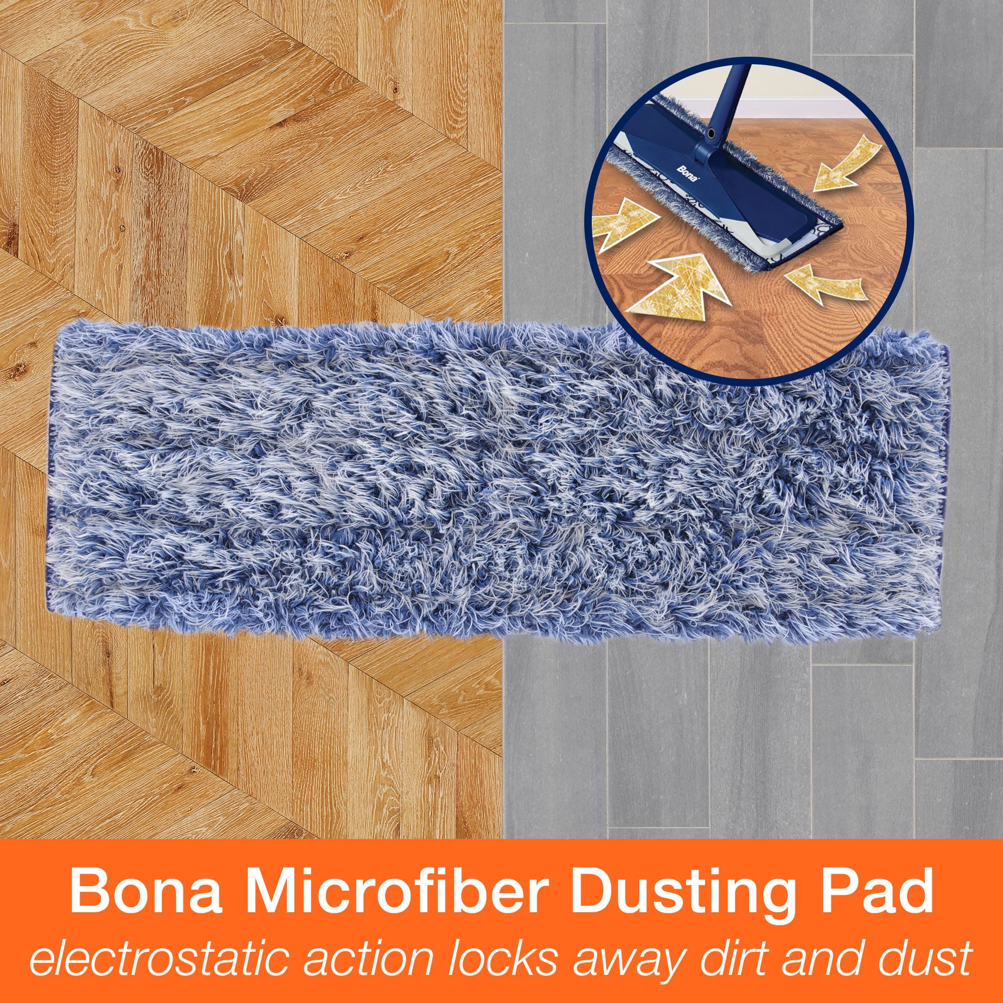 Bona Microfiber Floor Cleaning Pad Set (Blue, 1 Pack) p17le