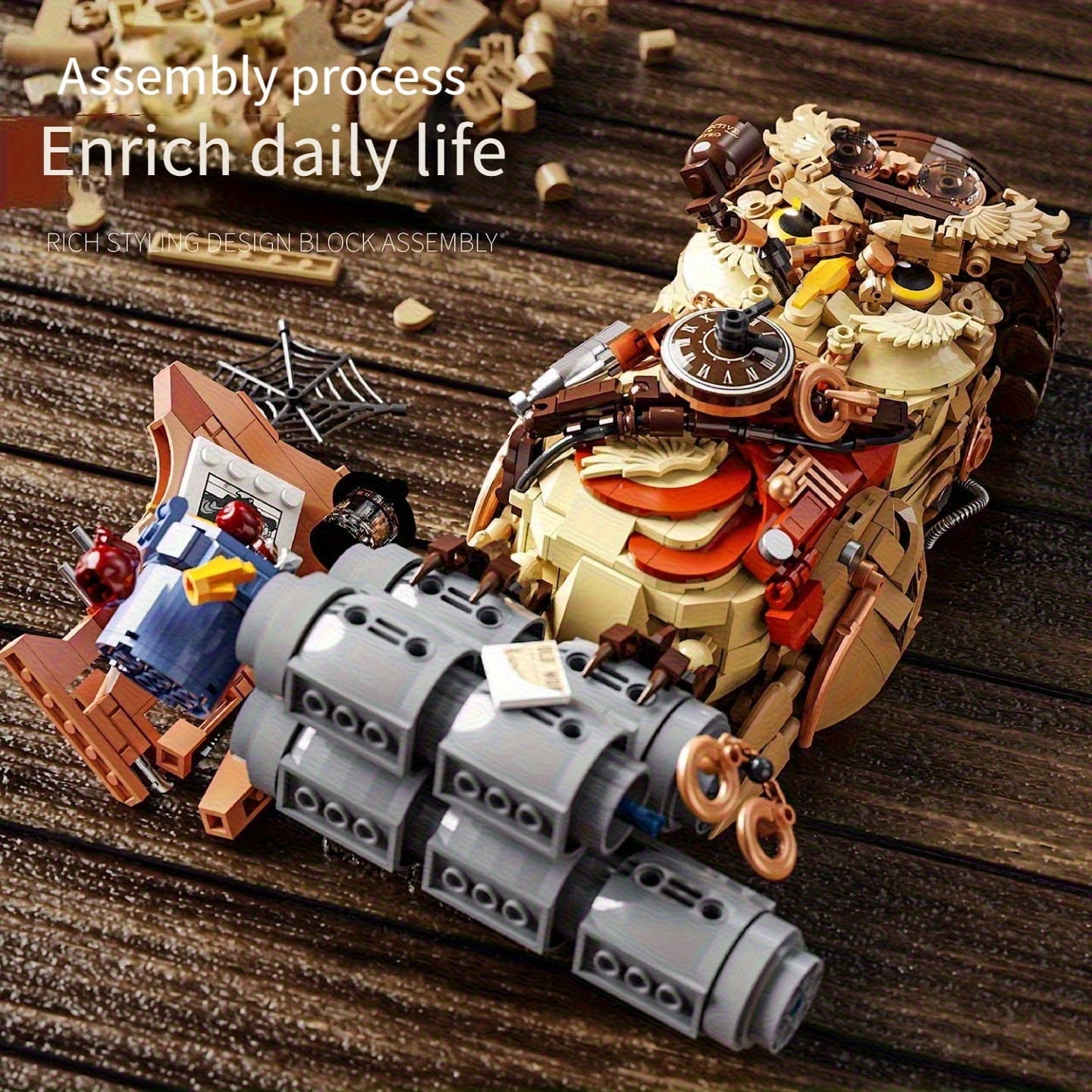 Honchoes Detective Owl Building Blocks Set, Animal Bird Model Construction Kit (1286 Pieces) zf6hx