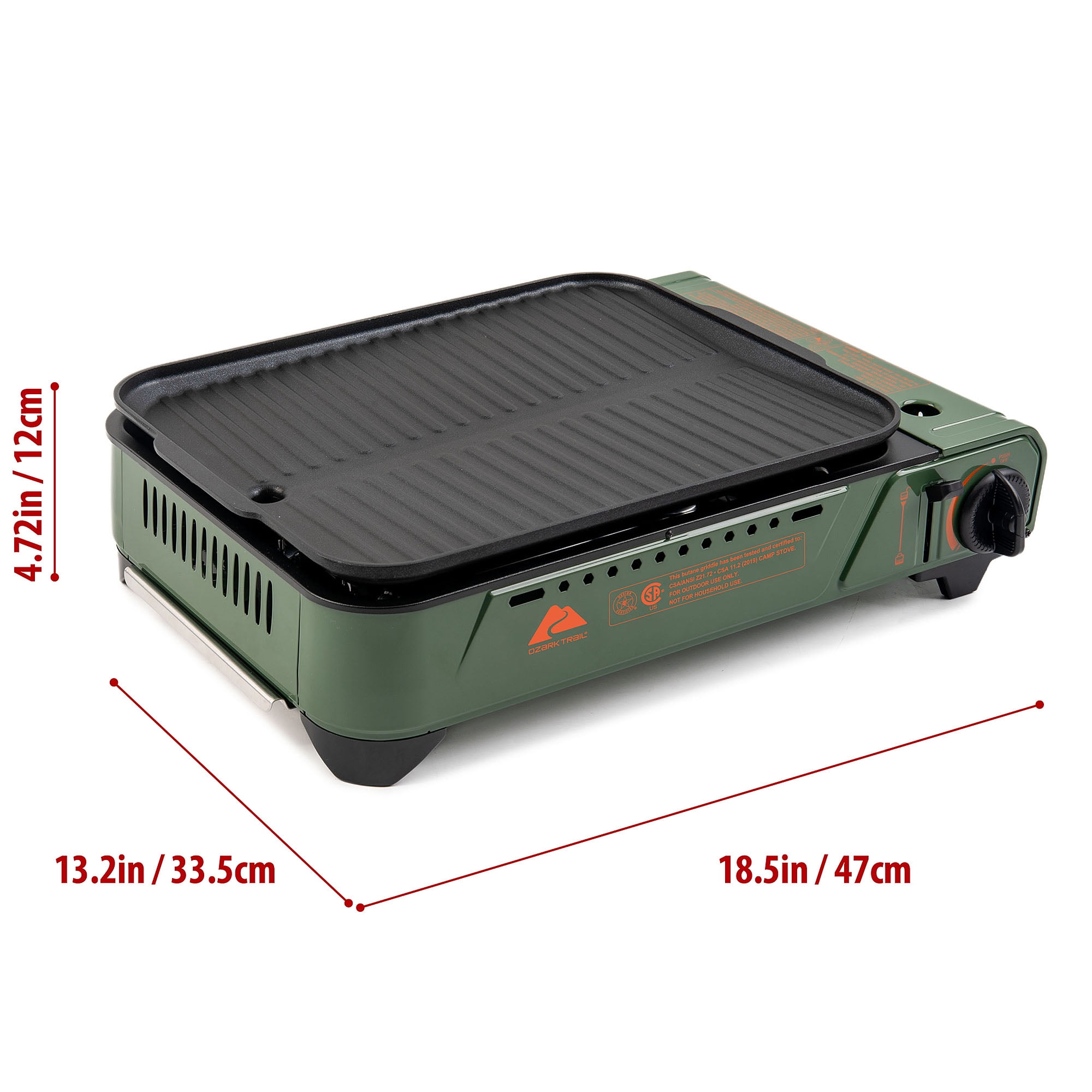 Ozark Trail 1-Burner Portable Butane Outdoor Griddle (161 sq in Cooking Surface) ctk1q