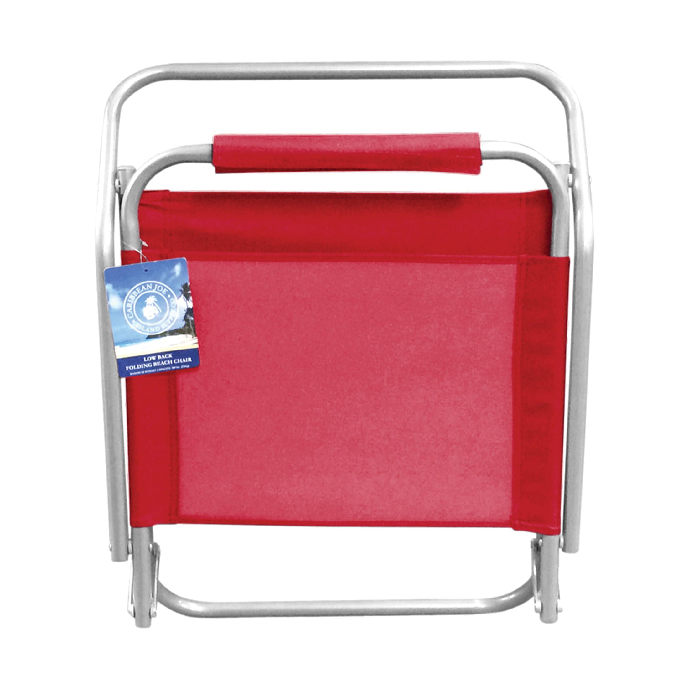 Caribbean Joe Folding Beach Chair, Lightweight Portable Outdoor Seat with Steel Frame (Red, 225 lb Capacity) lxd4a