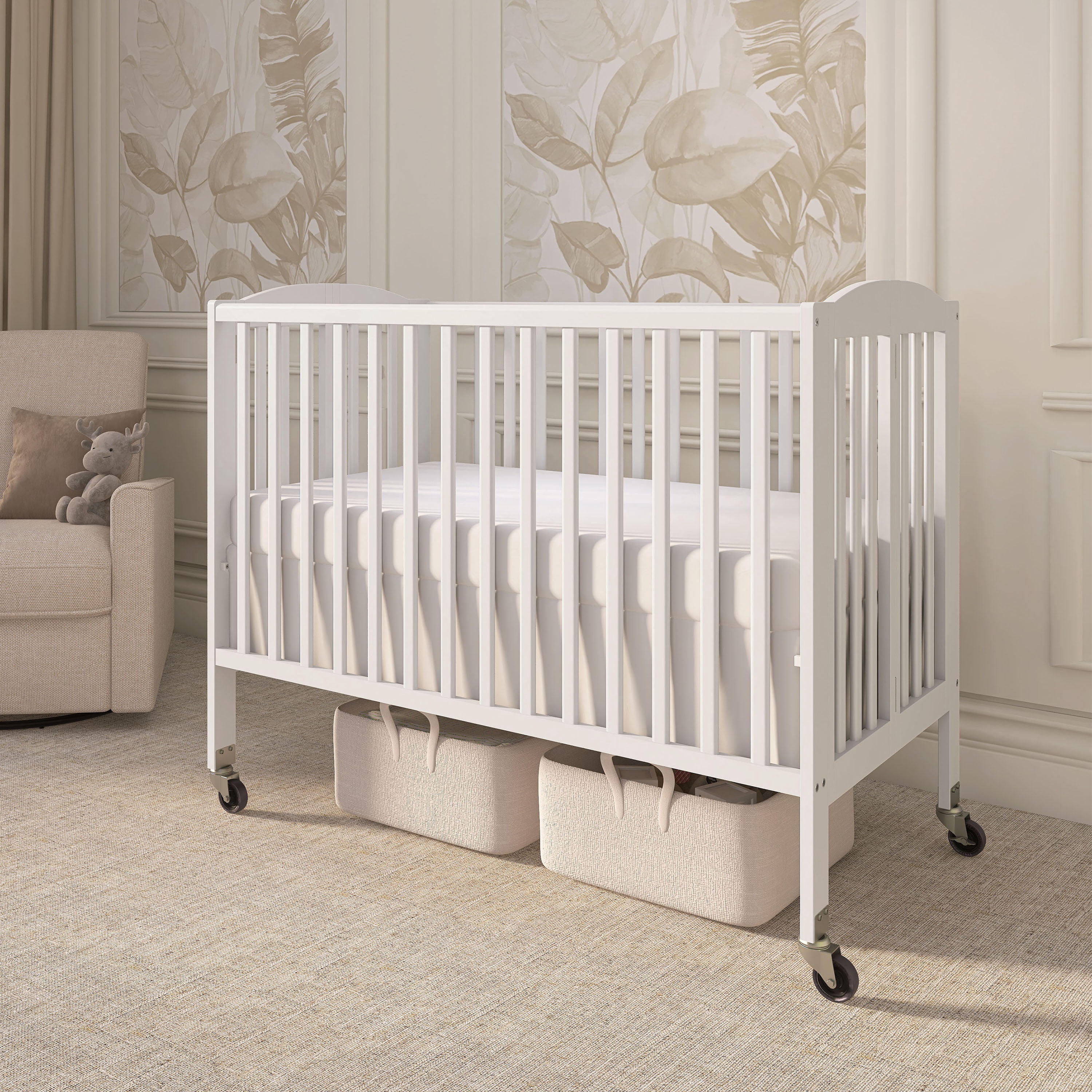 Dream On Me Folding Full Size Convenience Crib (White, 53 in x 31 in x 46 in) gzjba